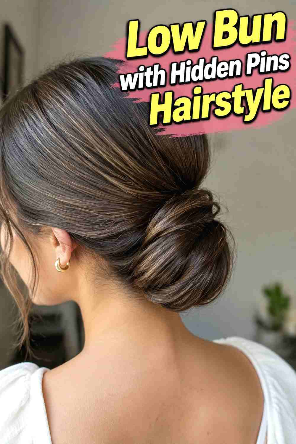 10. Low Bun With Hidden Pins Hairstyle
