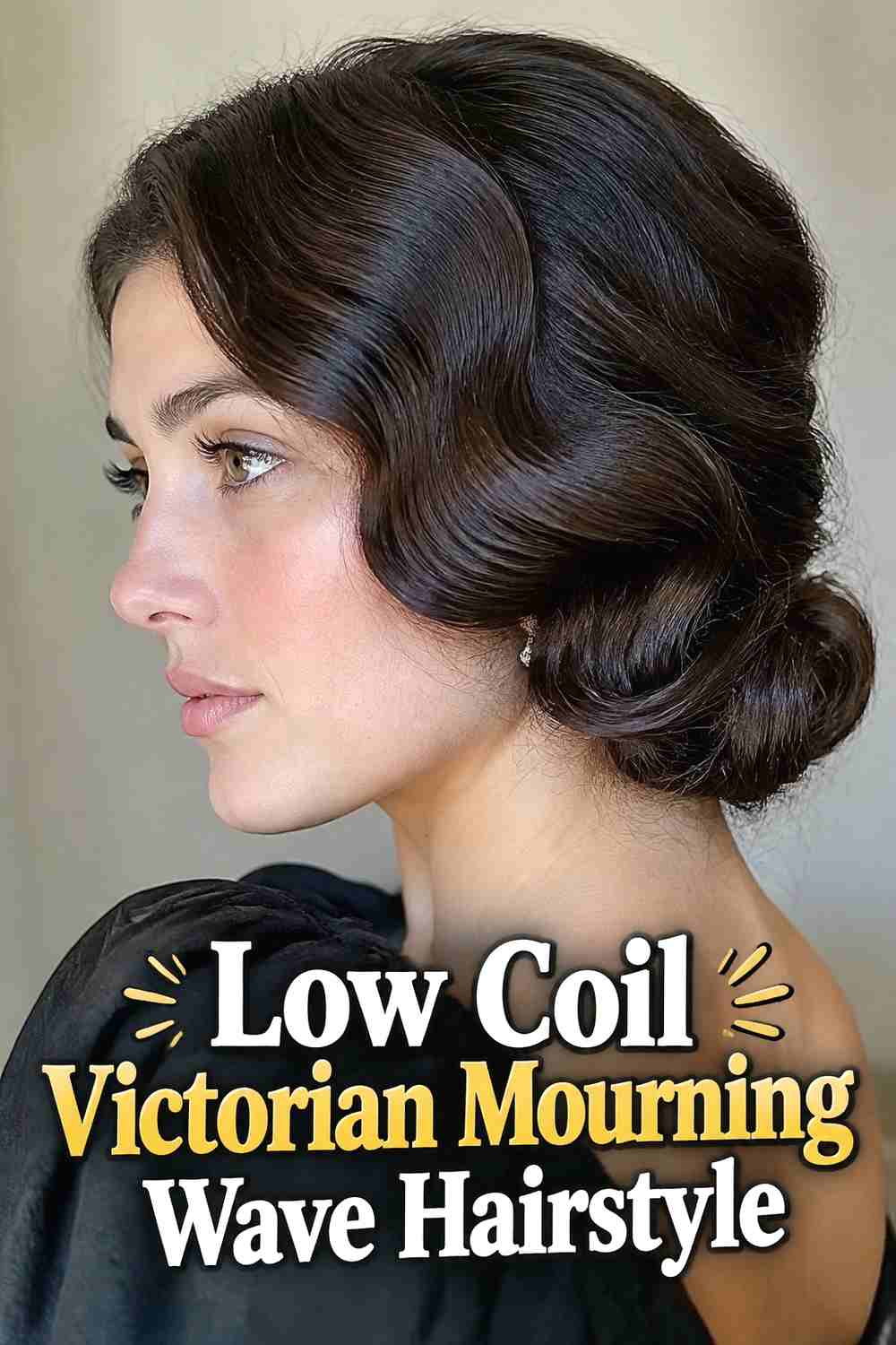 7. Low Coil Victorian Mourning Wave Hairstyle