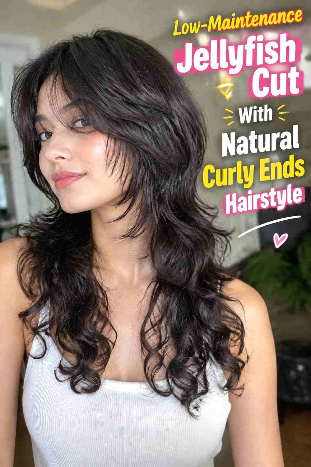 13. Low Maintenance Jellyfish Cut With Natural Curly Ends Hairstyle