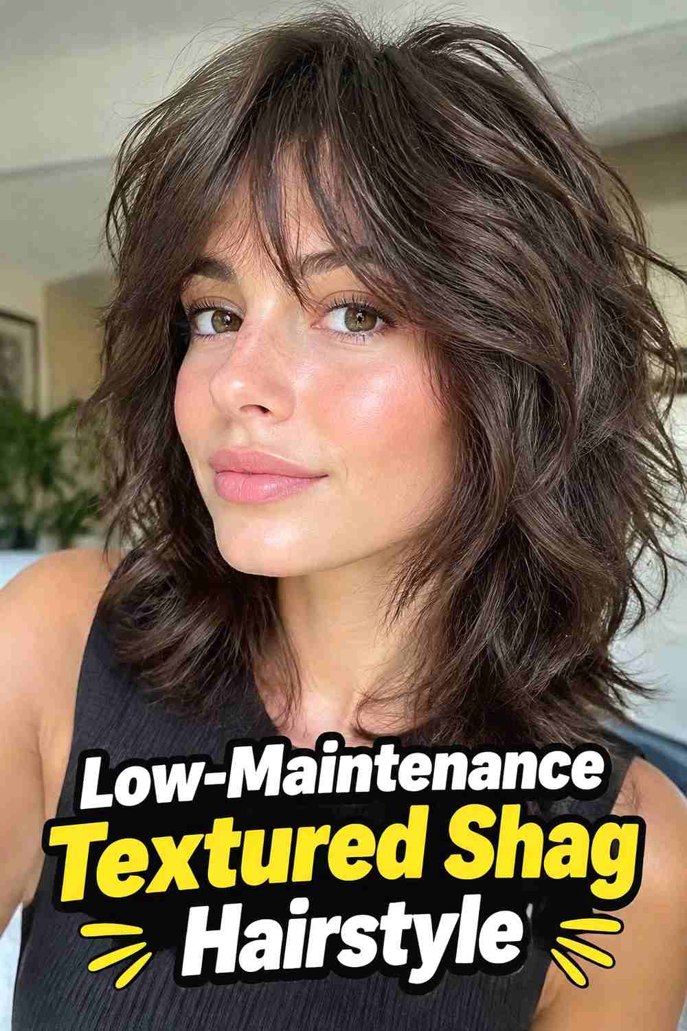 17. Low Maintenance Textured Shag Hairstyle