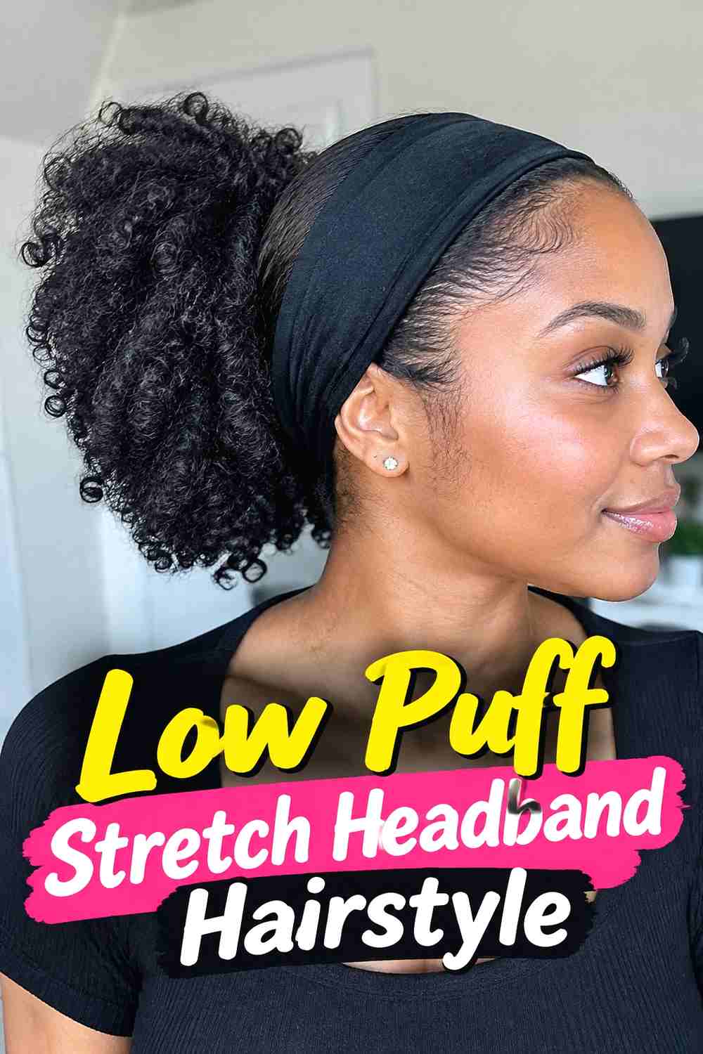 3. Low Puff Stretch Headband Hairstyle