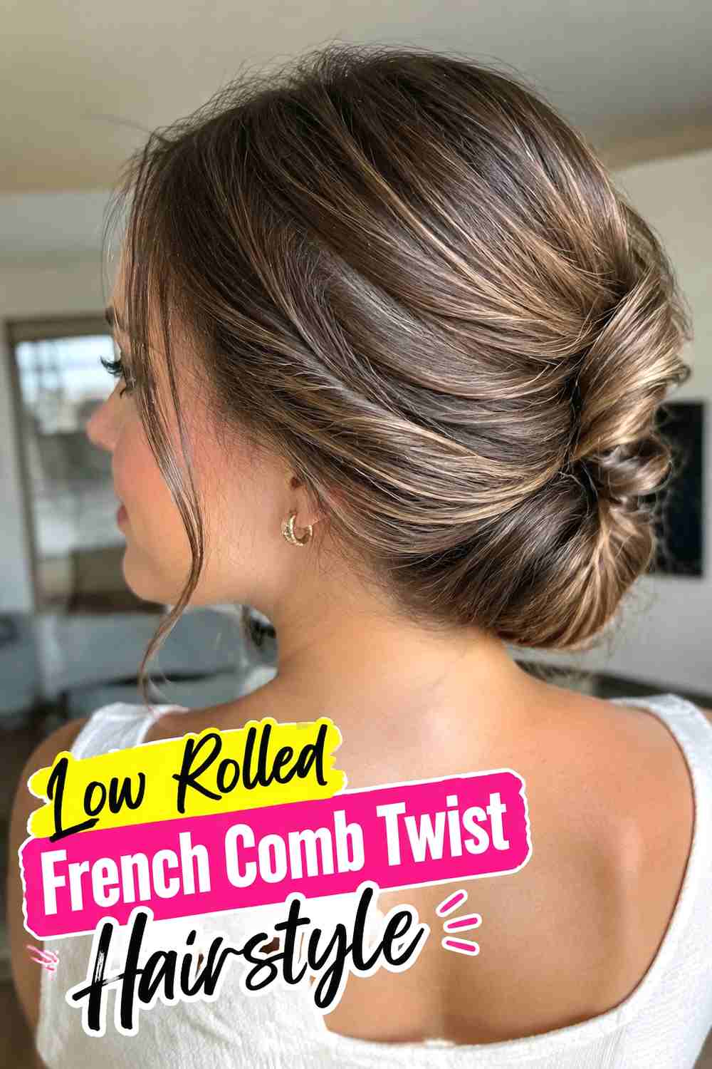16. Low Rolled French Comb Twist Hairstyle