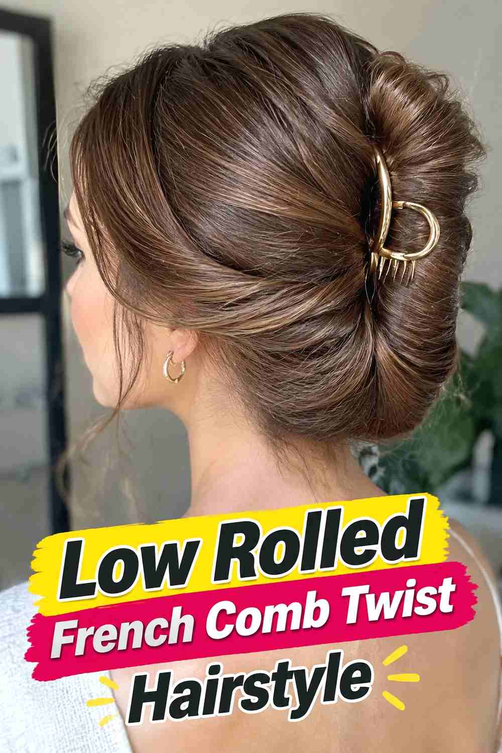 8. Low Rolled French Comb Twist Hairstyle