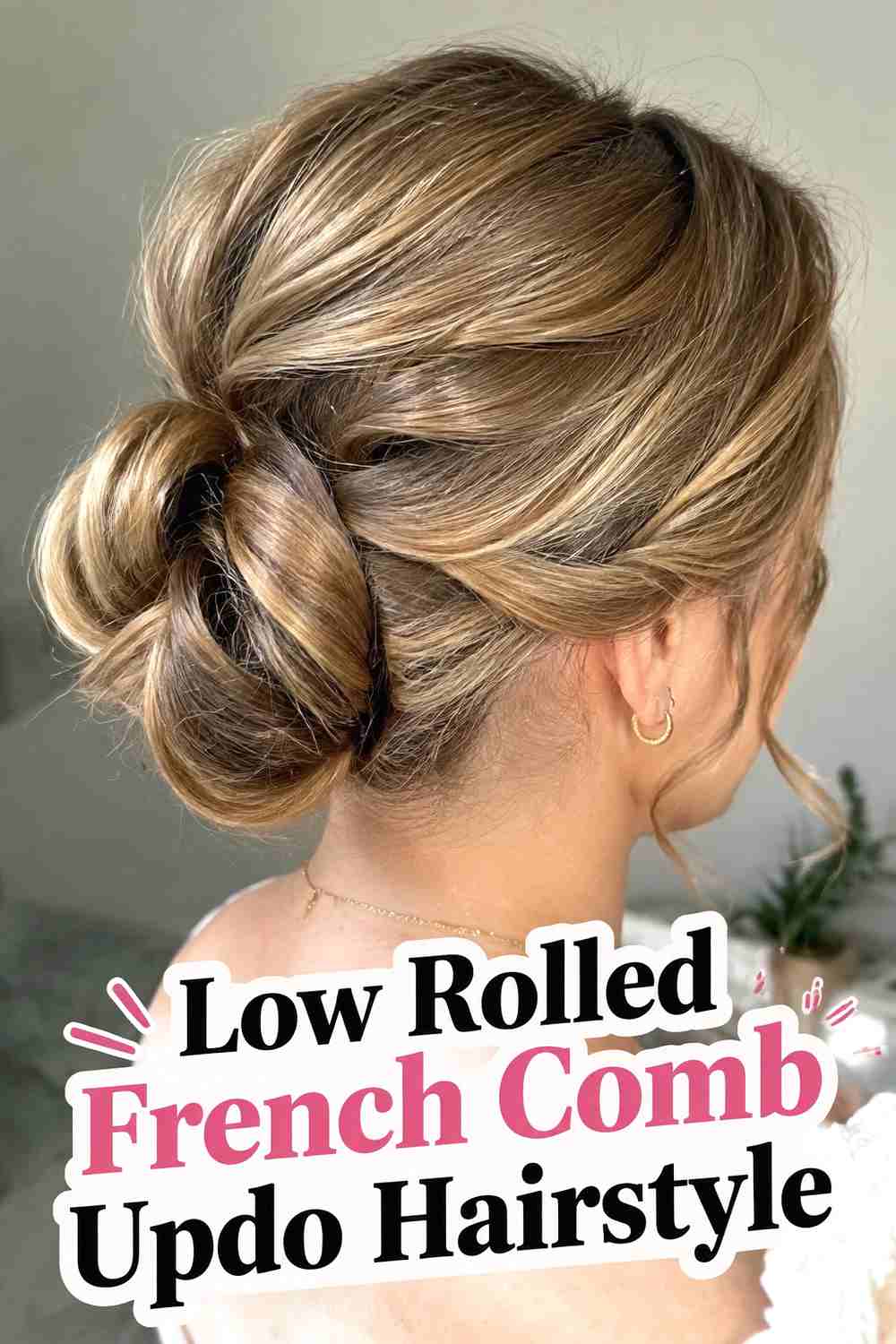 4. Low Rolled French Comb Updo Hairstyle