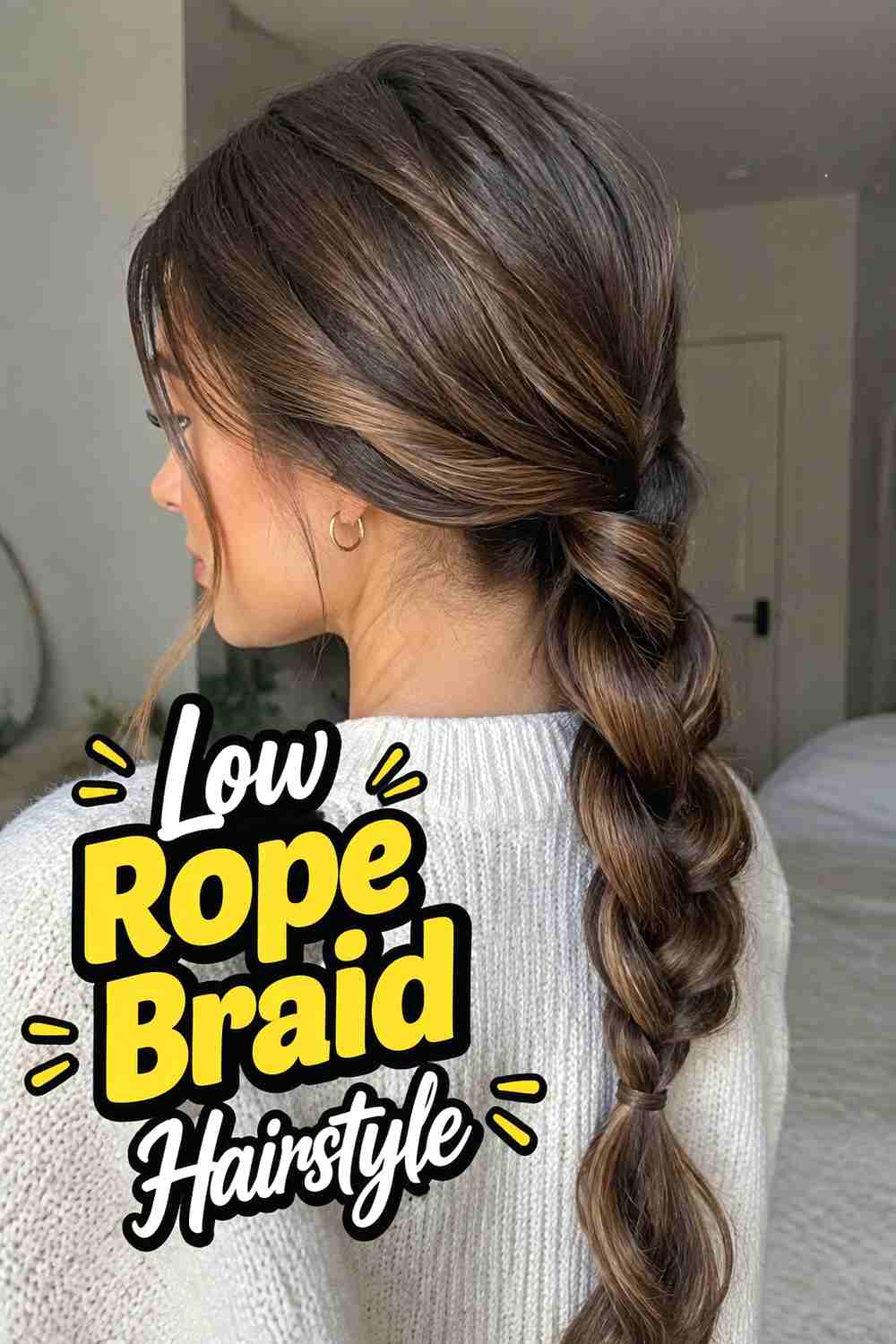 12. Low Rope Braid Hairstyle