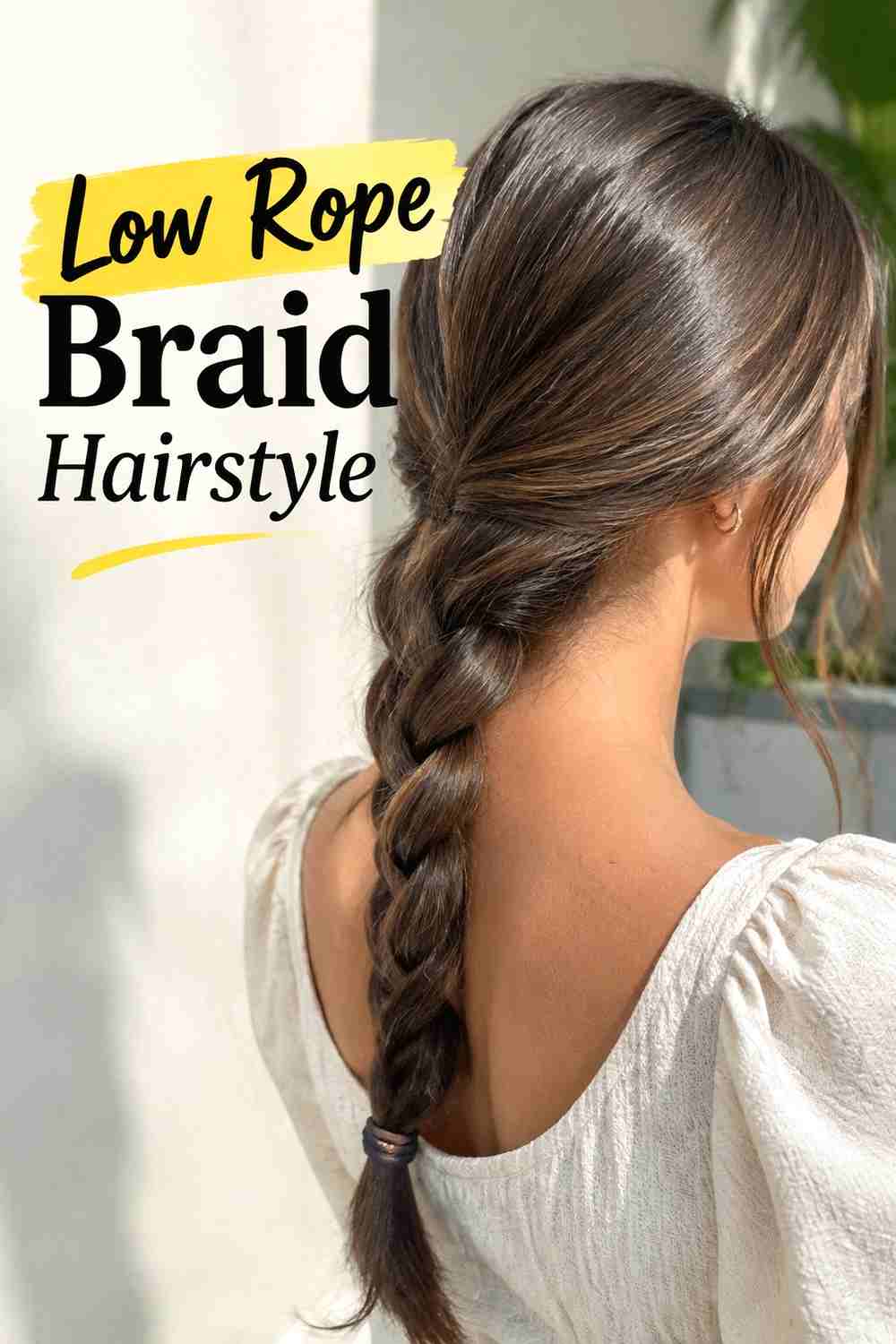 10. Low Rope Braid Hairstyle