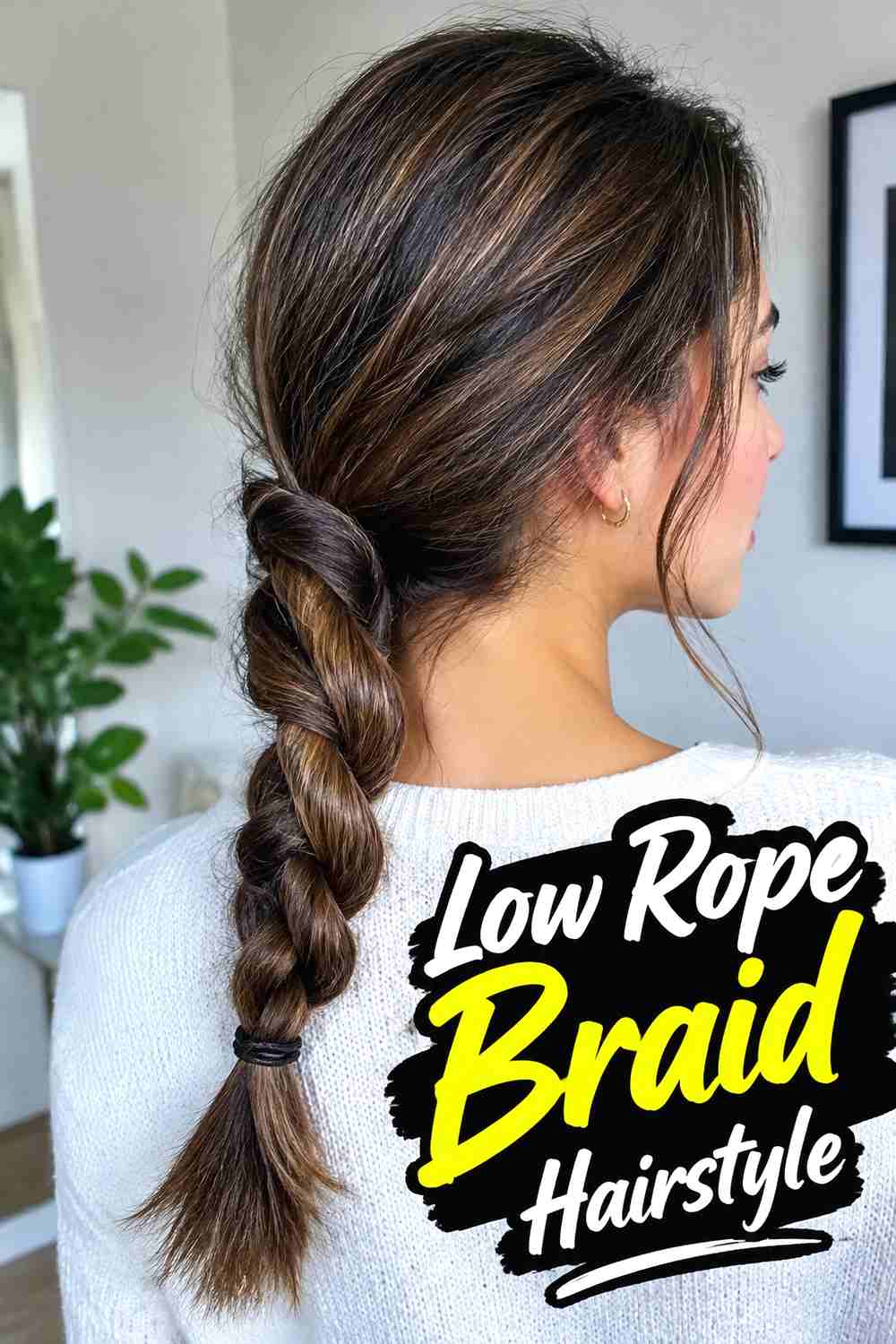10. Low Rope Braid Hairstyle