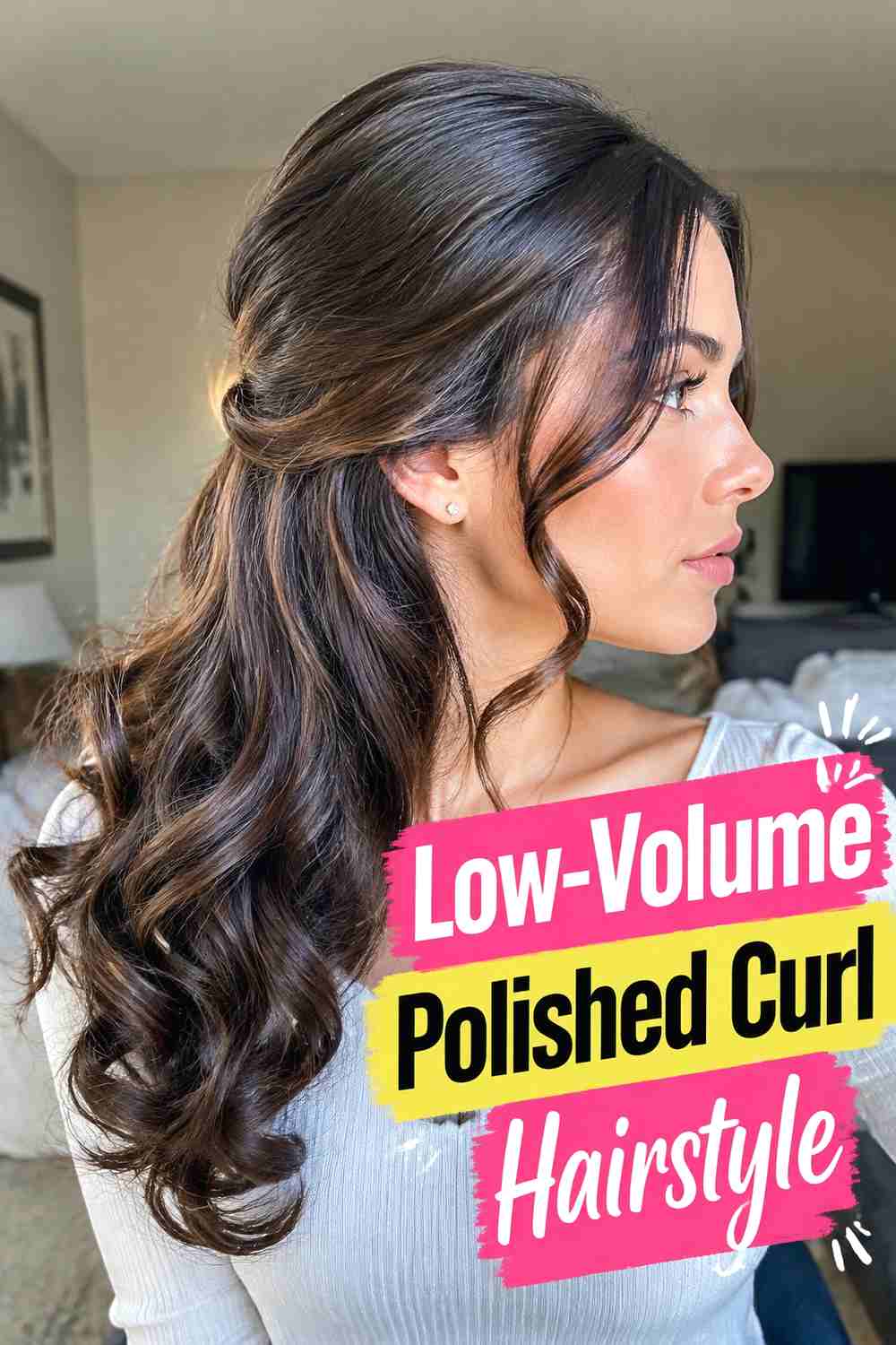 14. Low Volume Polished Curl Hairstyle