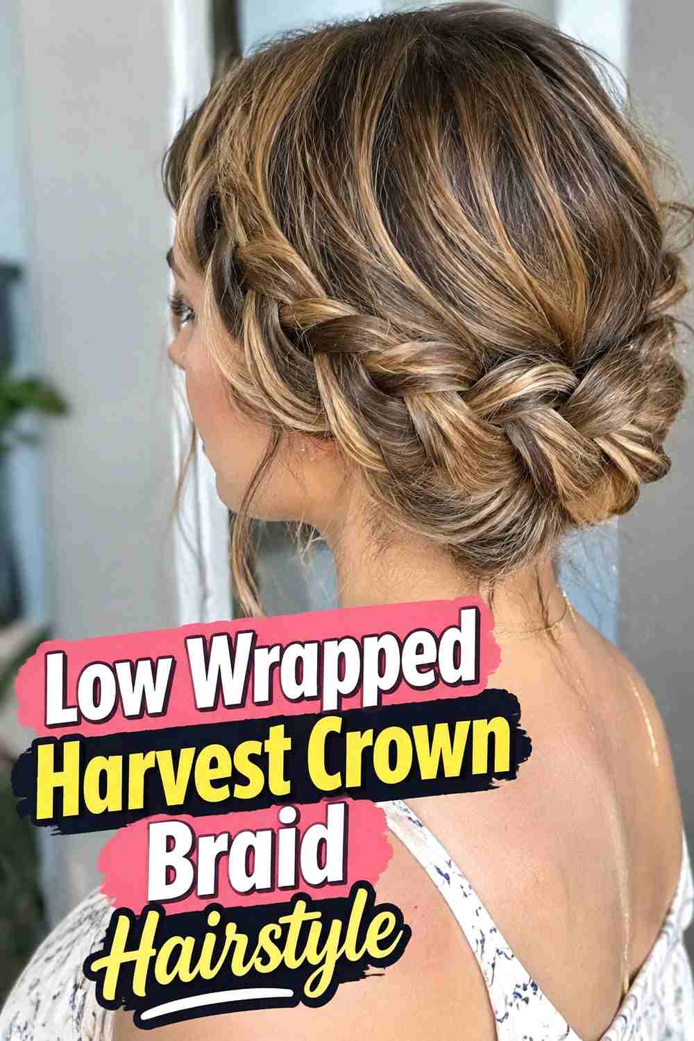 10. Low Wrapped Harvest Crown Braid Hairstyle