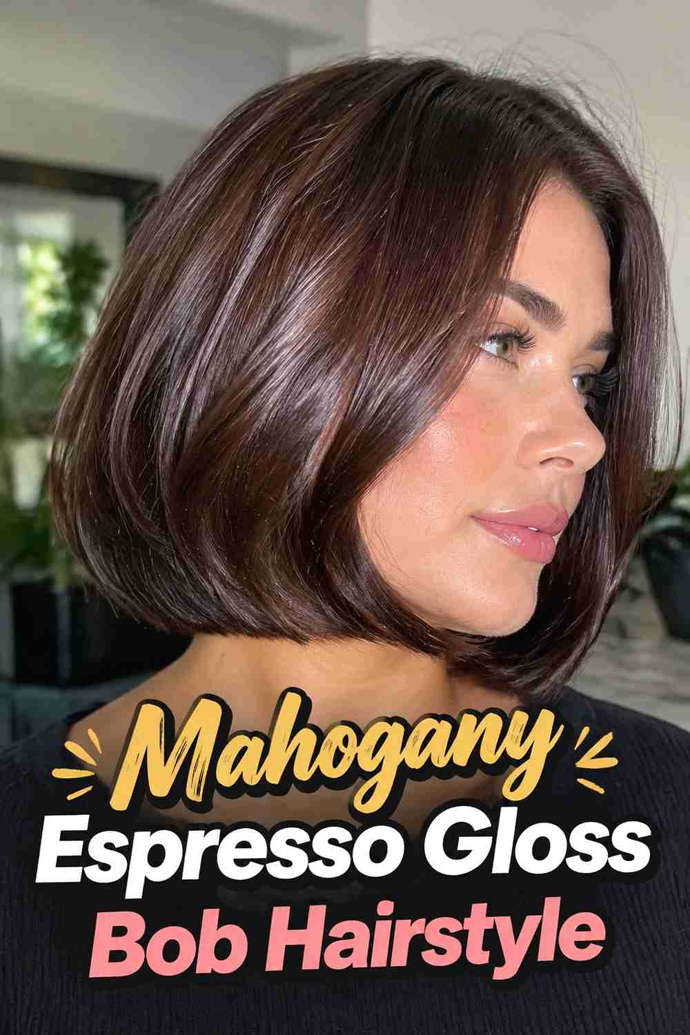 11. Mahogany Espresso Gloss Bob Hairstyle