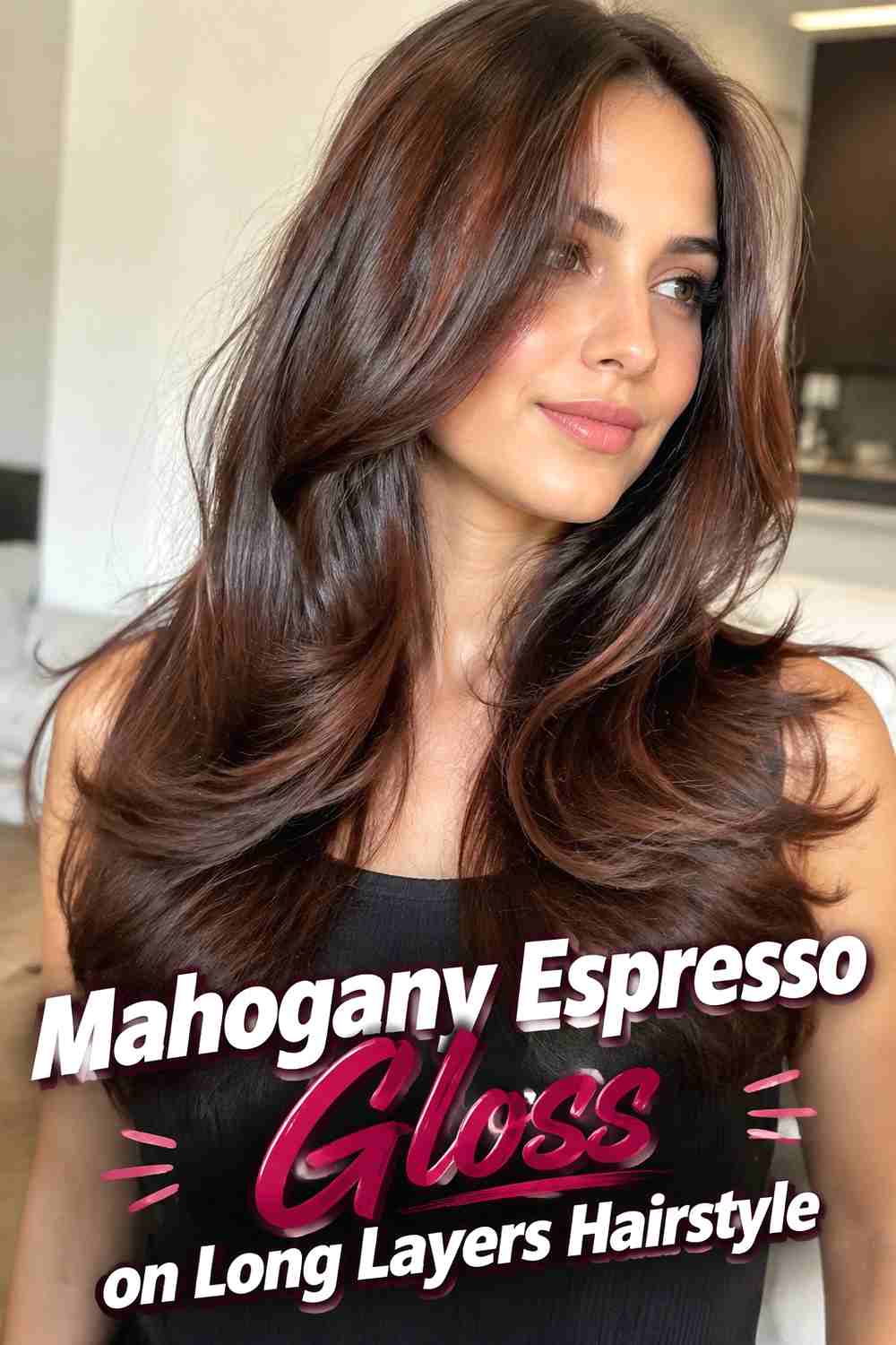 9. Mahogany Espresso Gloss On Long Layers Hairstyle