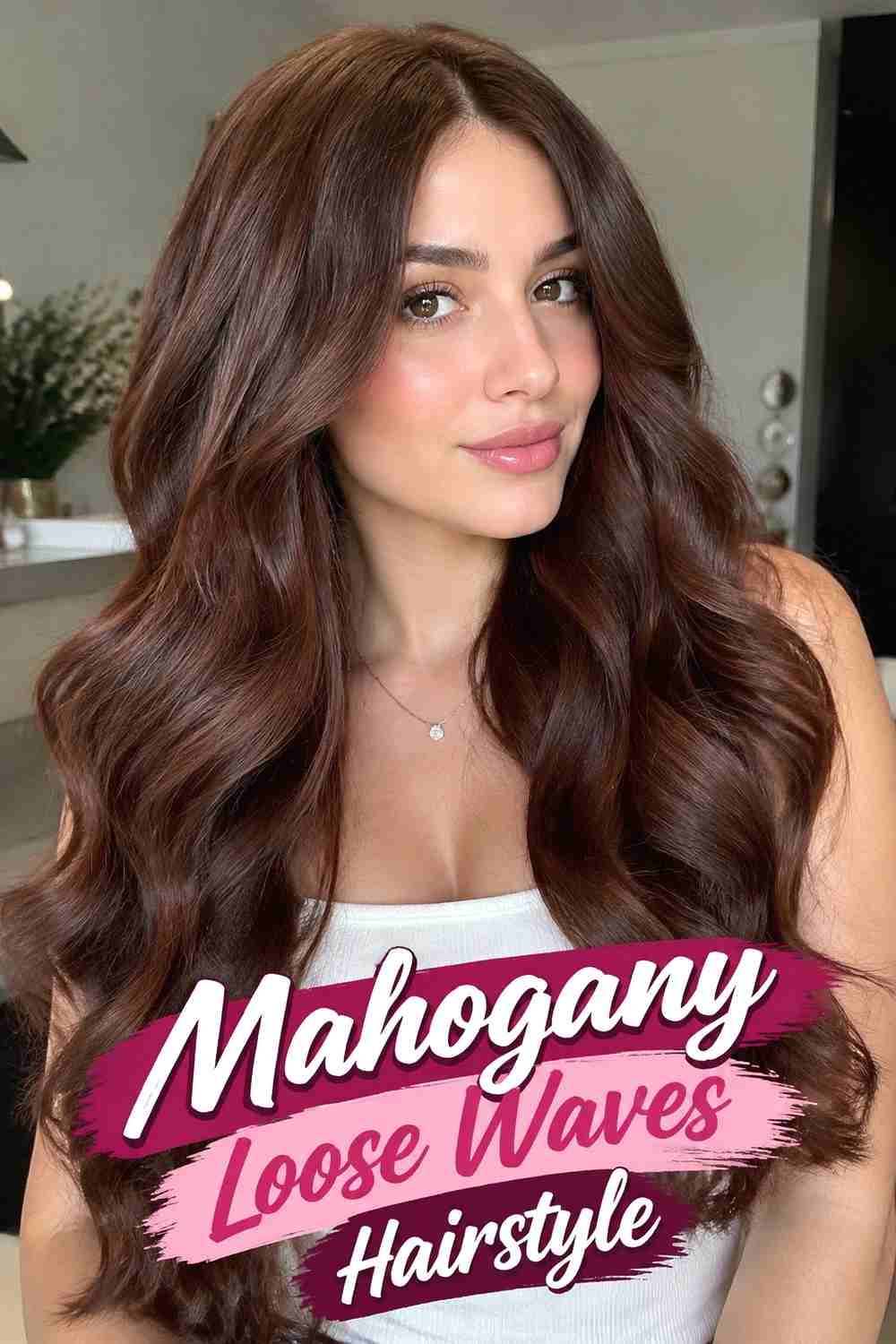 12. Mahogany Loose Waves Hairstyle