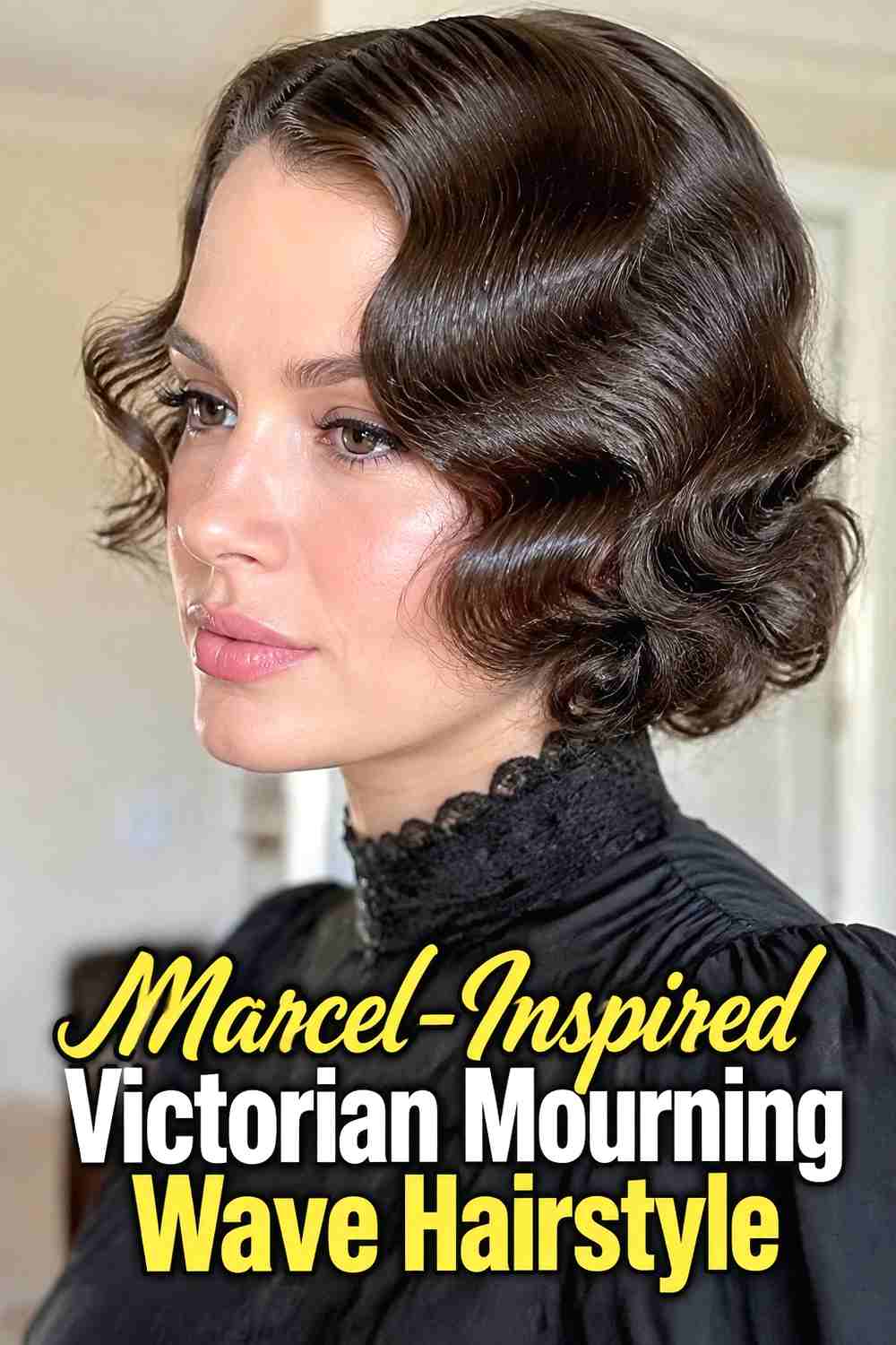 16. Marcel Inspired Victorian Mourning Wave Hairstyle