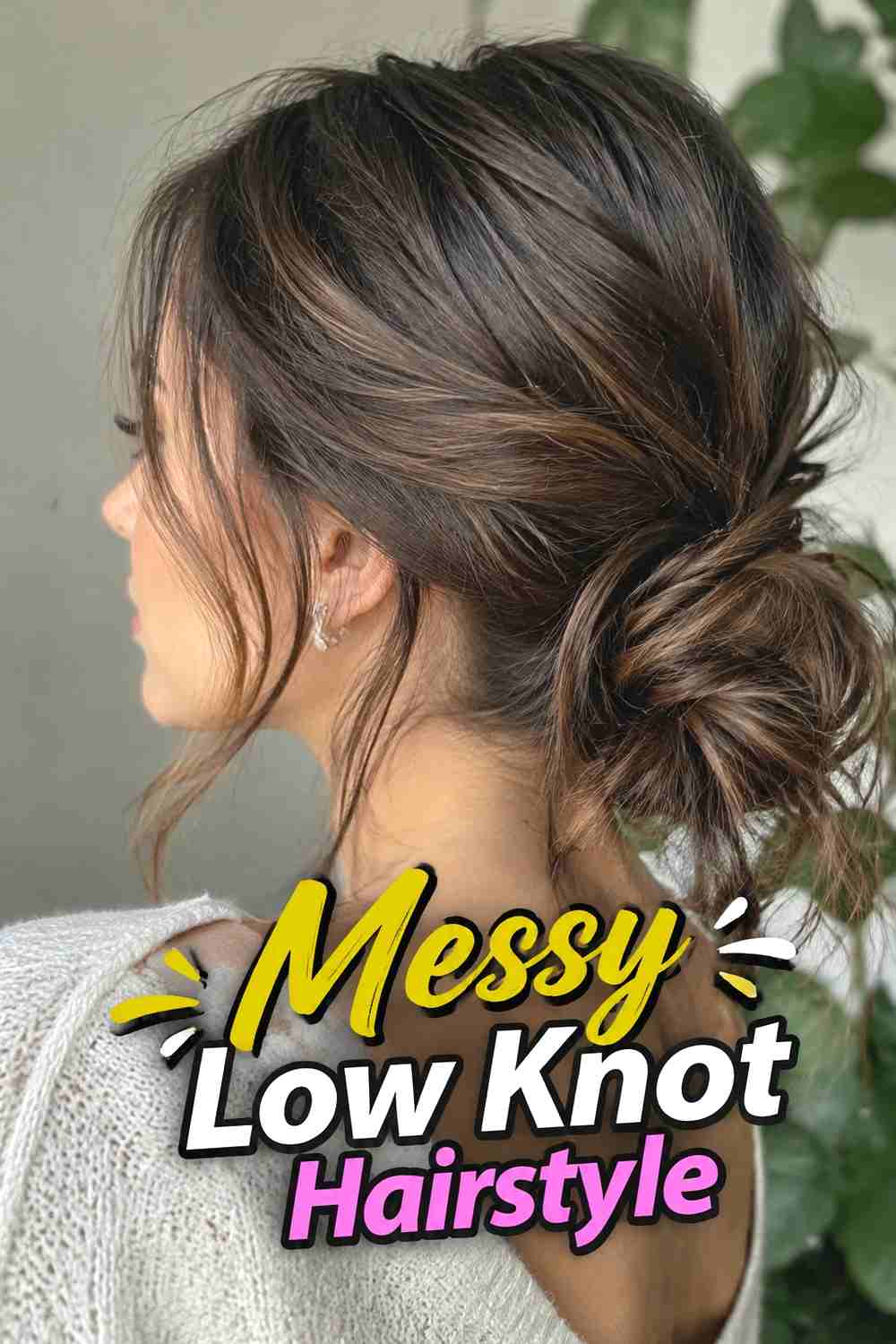 6. Messy Low Knot Hairstyle