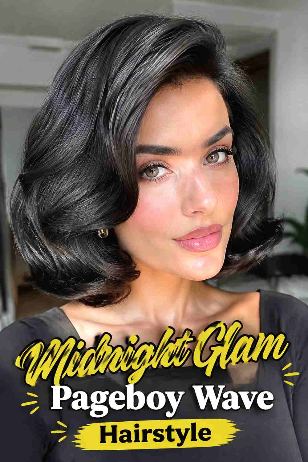 12. Midnight Glam Pageboy Wave Hairstyle