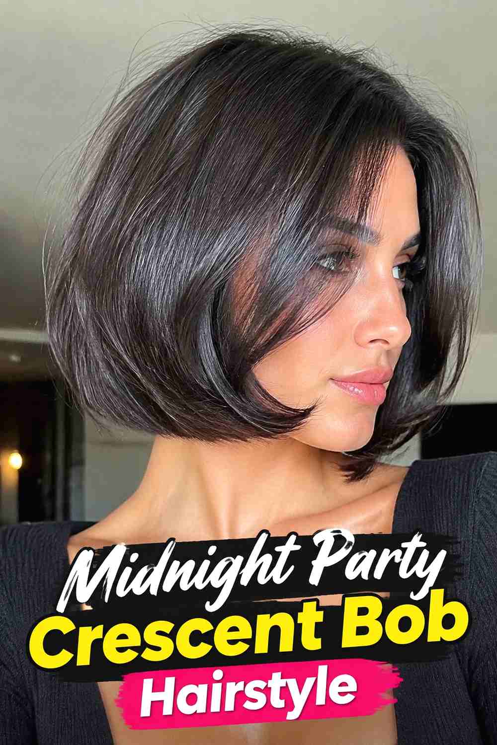14. Midnight Party Crescent Bob Hairstyle