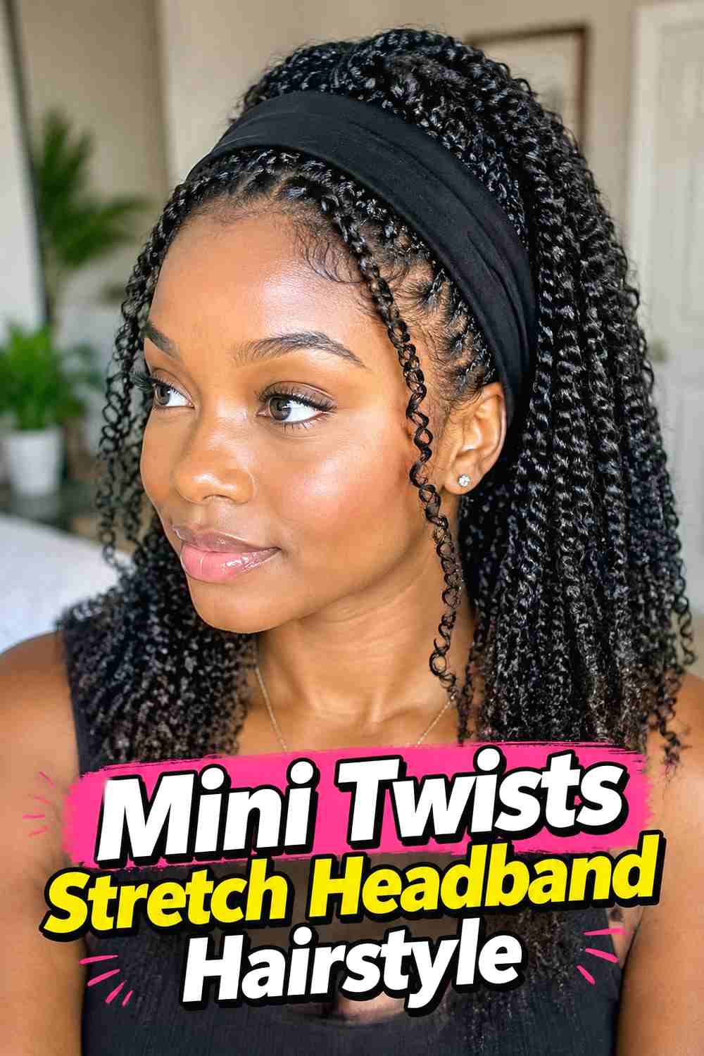 11. Mini Twists Stretch Headband Hairstyle