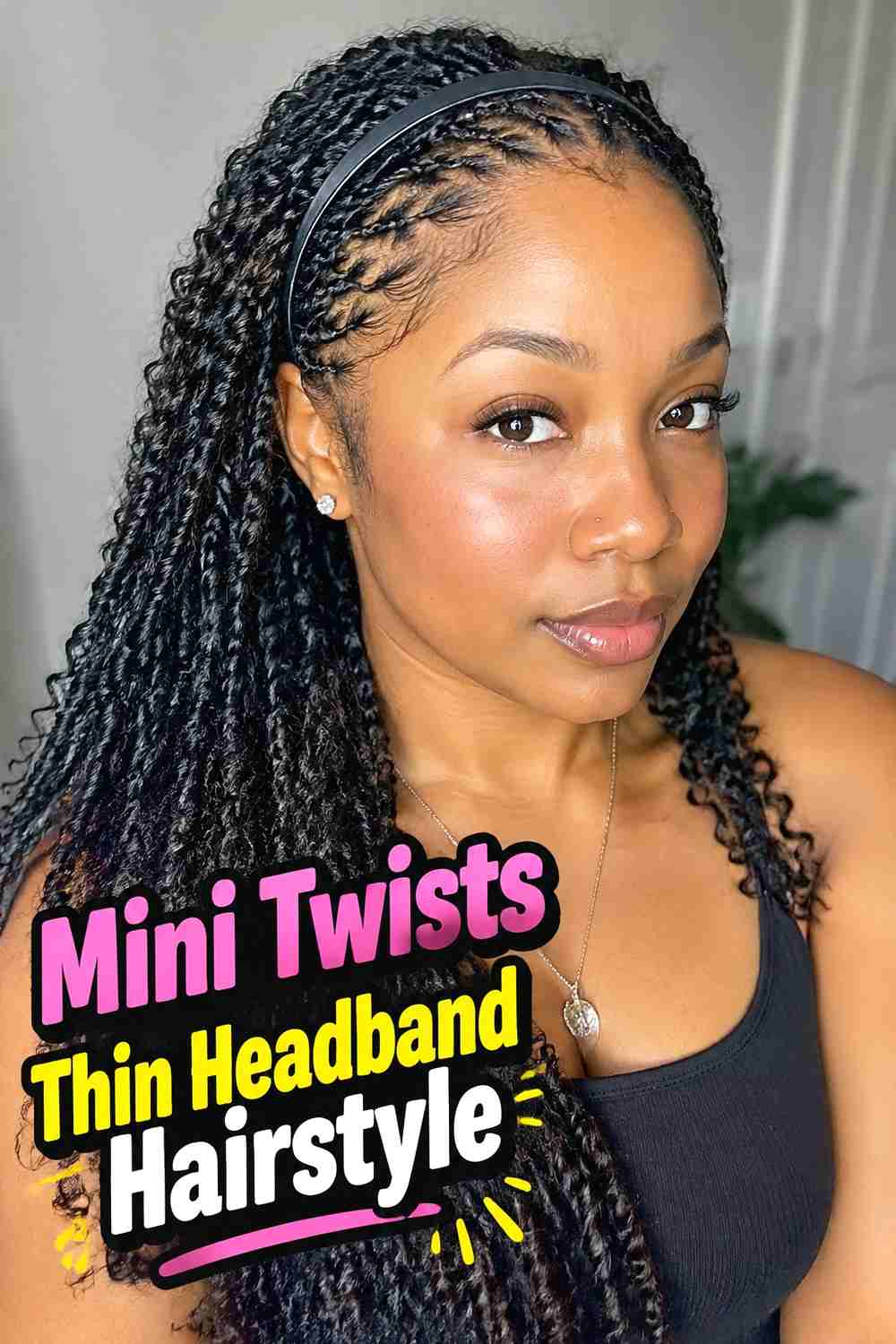 16. Mini Twists Thin Headband Hairstyle