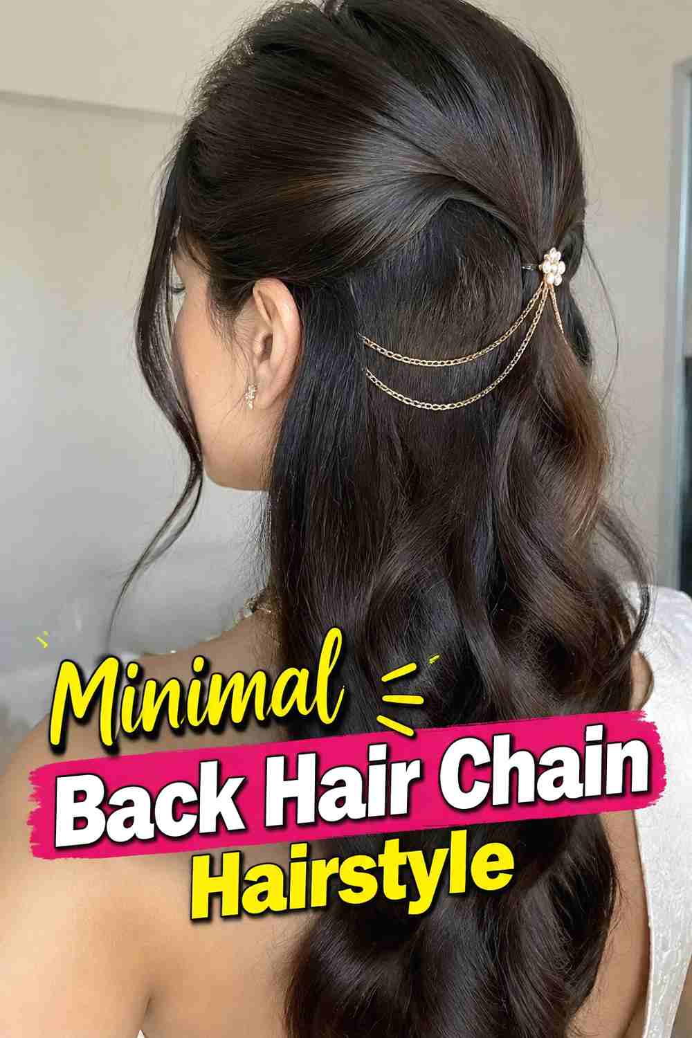14. Minimal Back Hair Chain Hairstyle