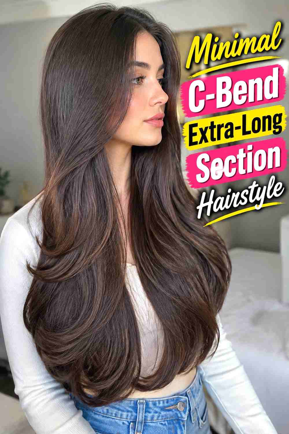 14. Minimal C Bend Extra Long Section Hairstyle