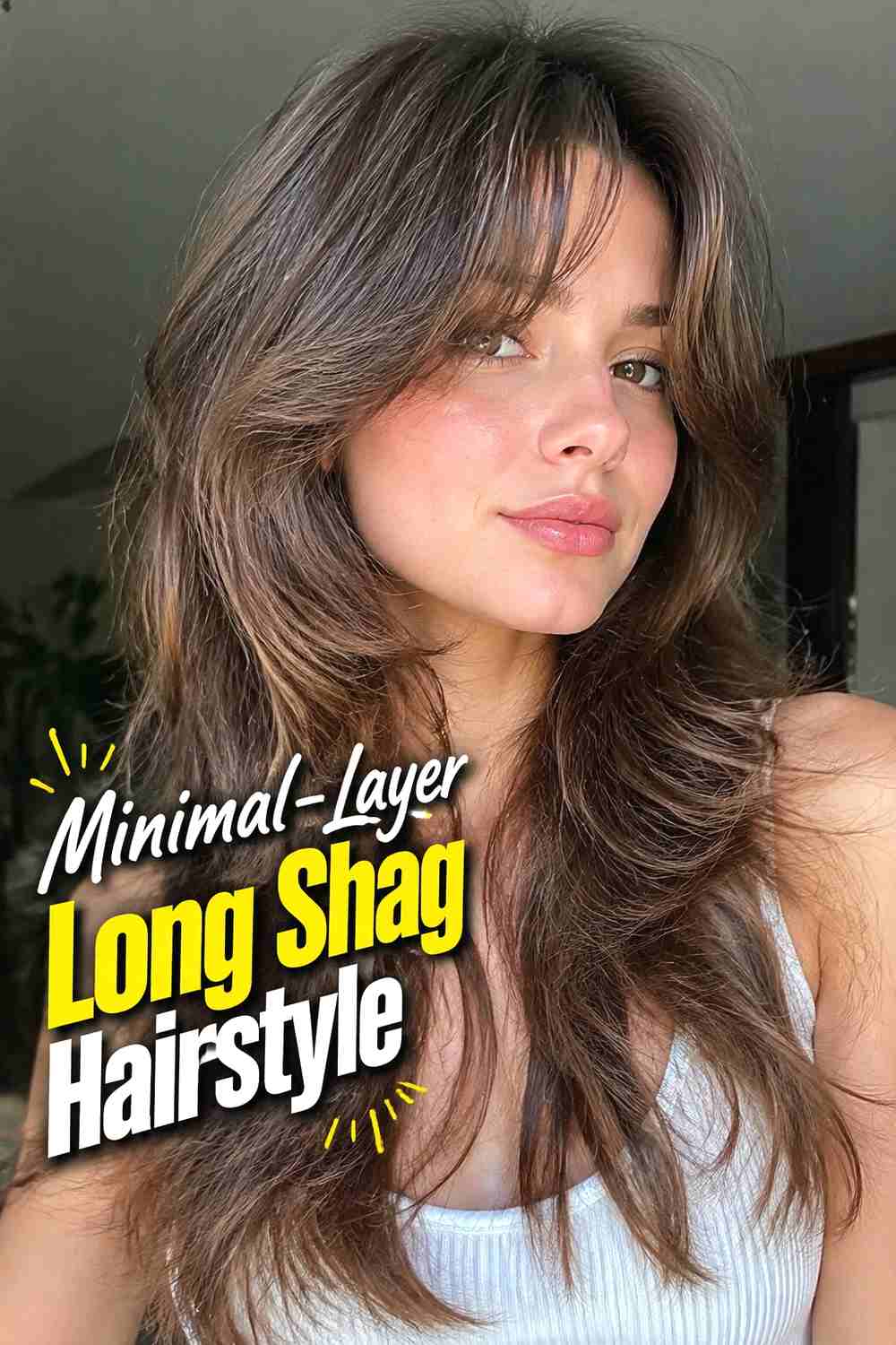 18. Minimal Layer Long Shag Hairstyle
