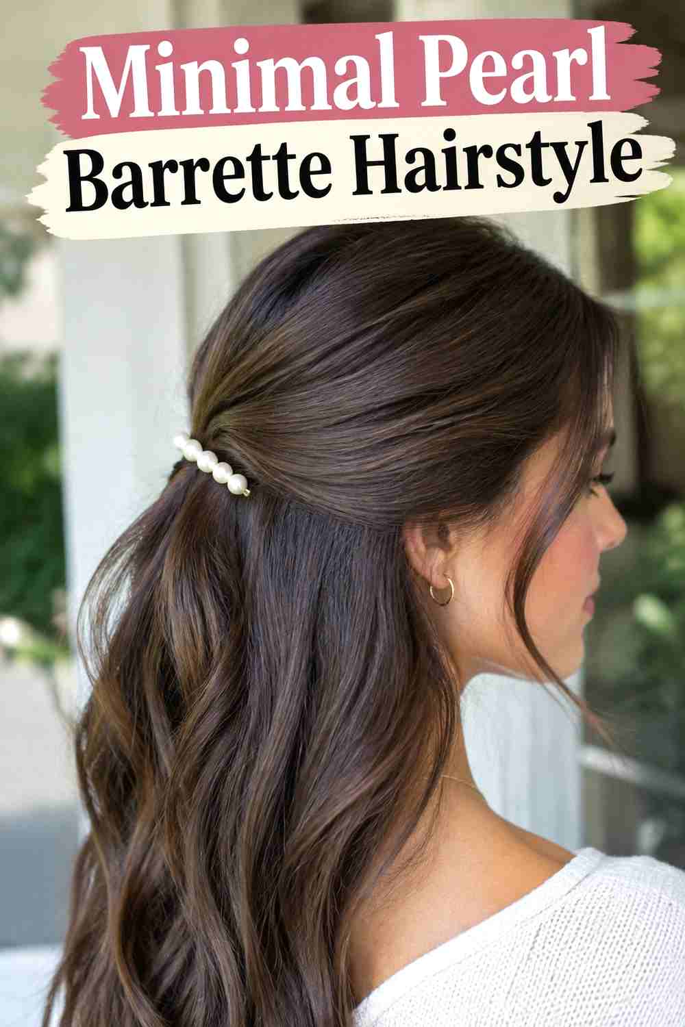 14. Minimal Pearl Barrette Hairstyle
