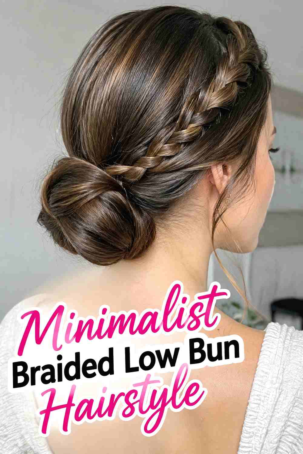 9. Minimalist Braided Low Bun Hairstyle
