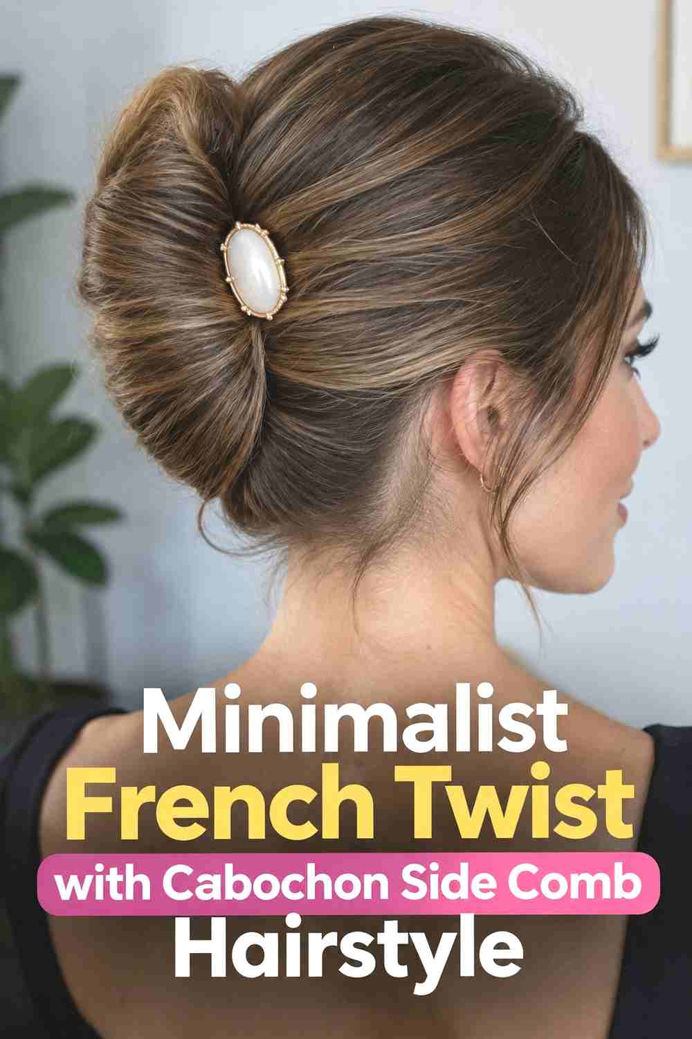 12. Minimalist French Twist With Cabochon Side Comb Hairstyle