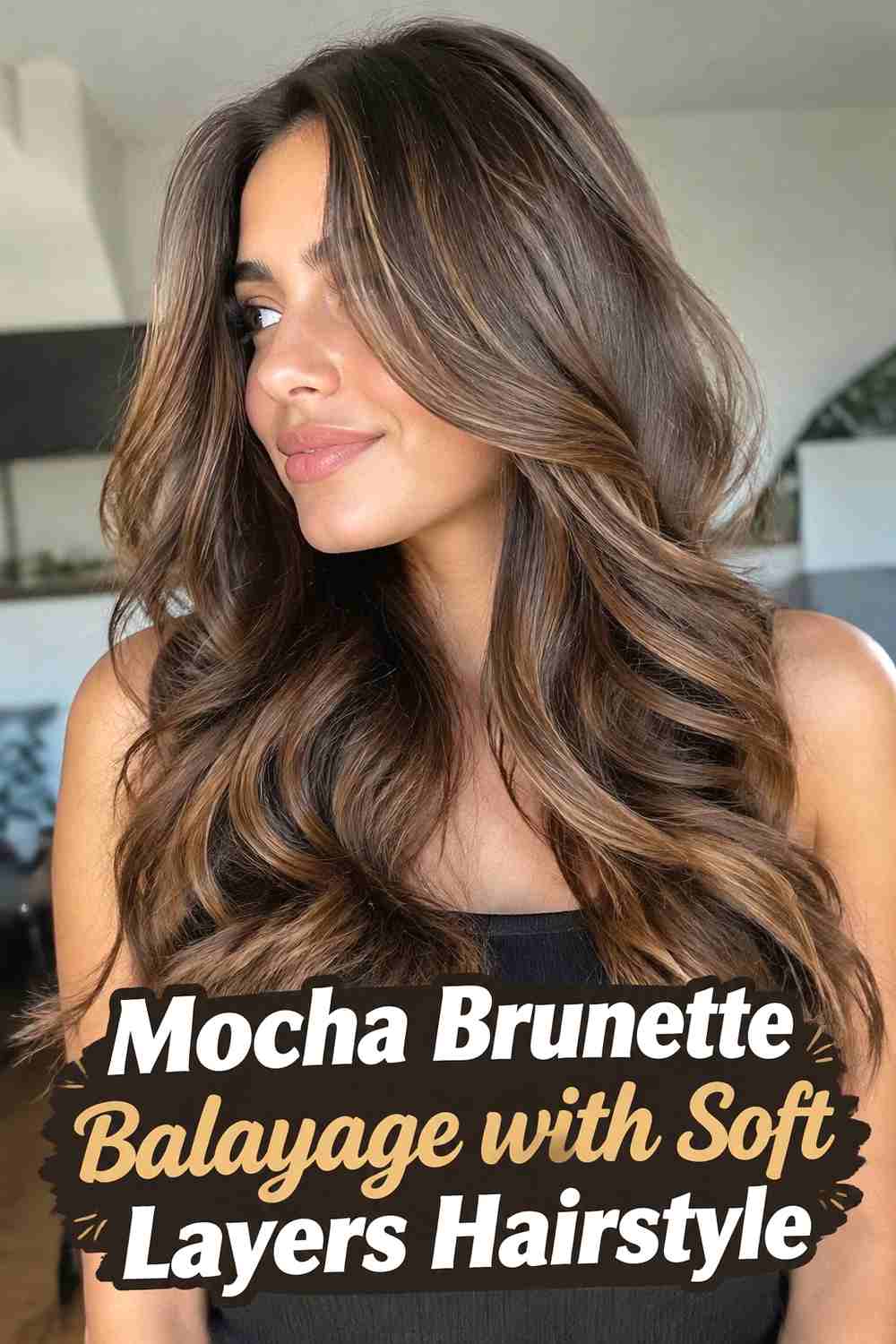 4. Mocha Brunette Balayage With Soft Layers Hairstyle