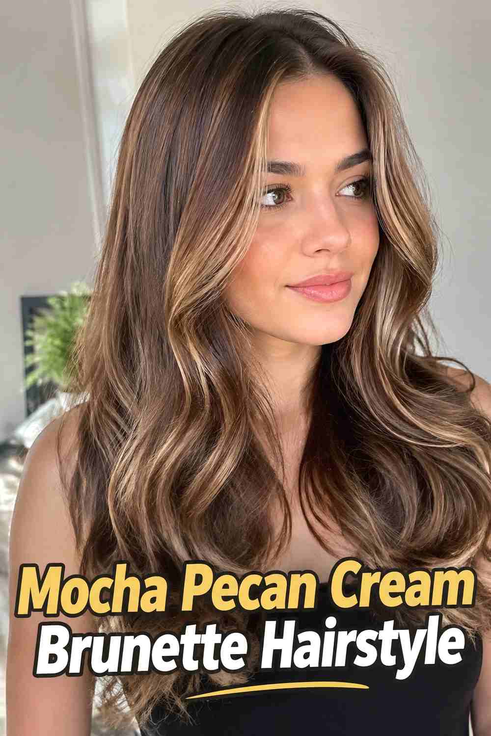 5. Mocha Pecan Cream Brunette Hairstyle