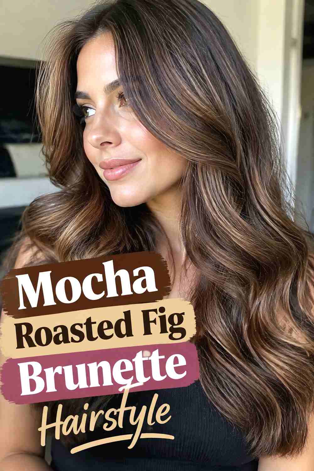 13. Mocha Roasted Fig Brunette Hairstyle