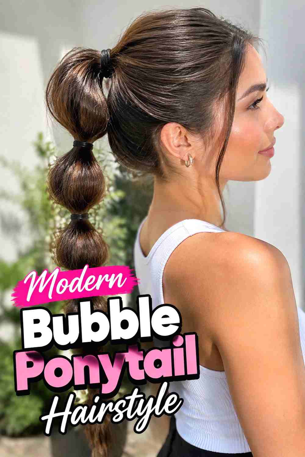 9. Modern Bubble Ponytail Hairstyle