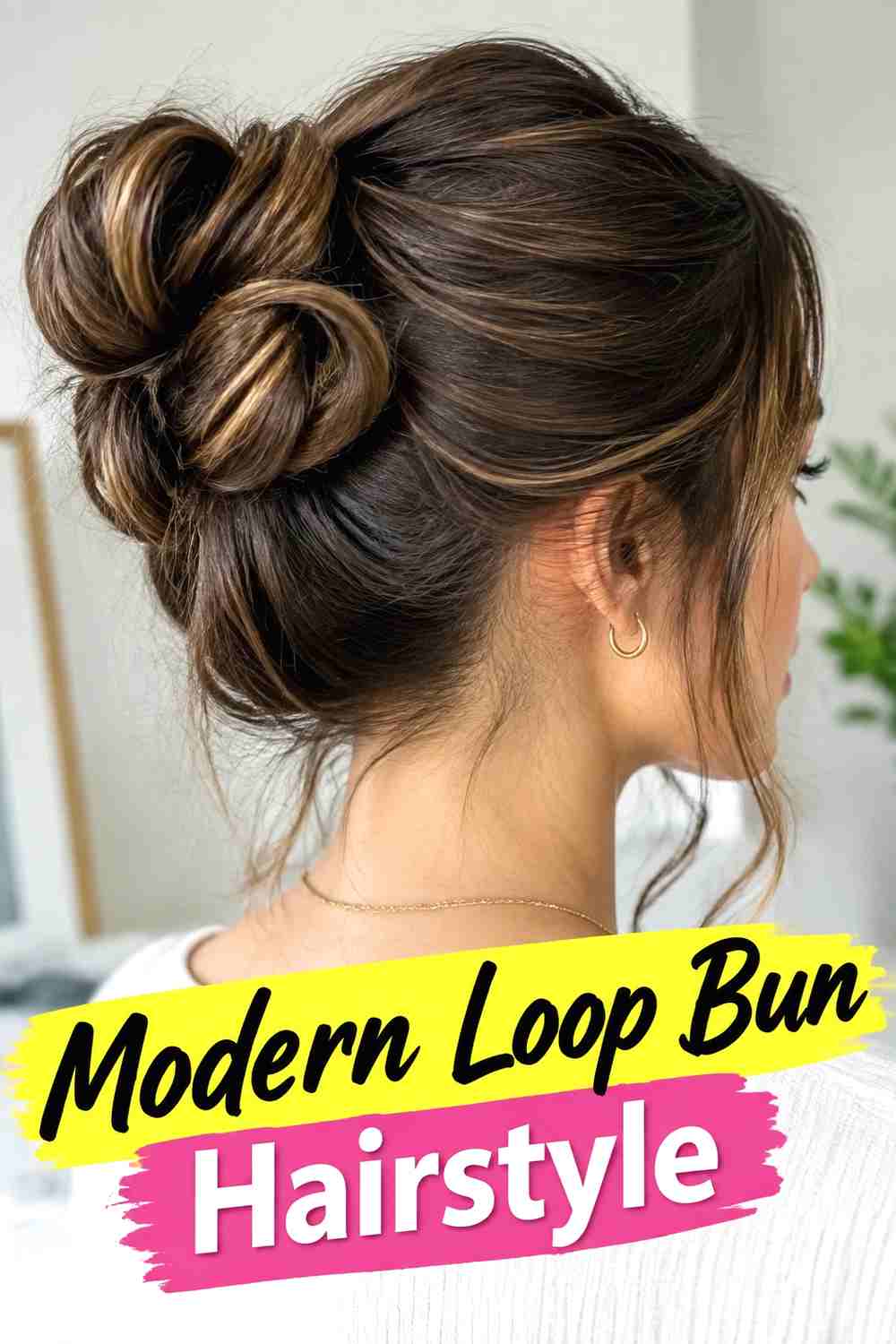 11. Modern Loop Bun Hairstyle