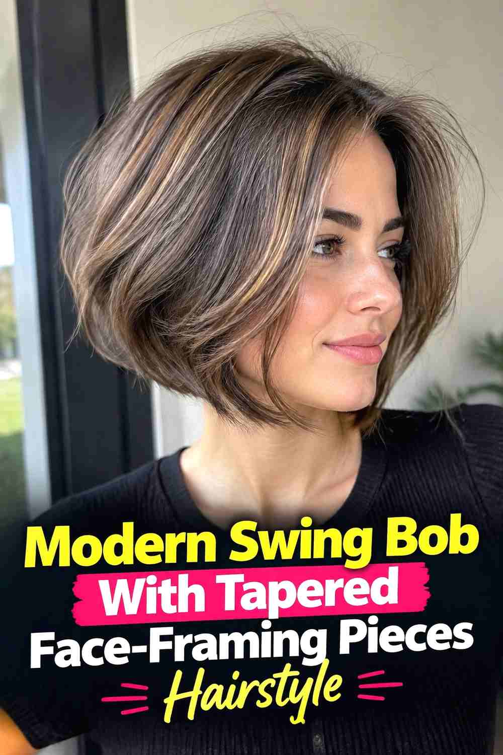 18. Modern Swing Bob With Tapered Face Framing Pieces Hairstyle