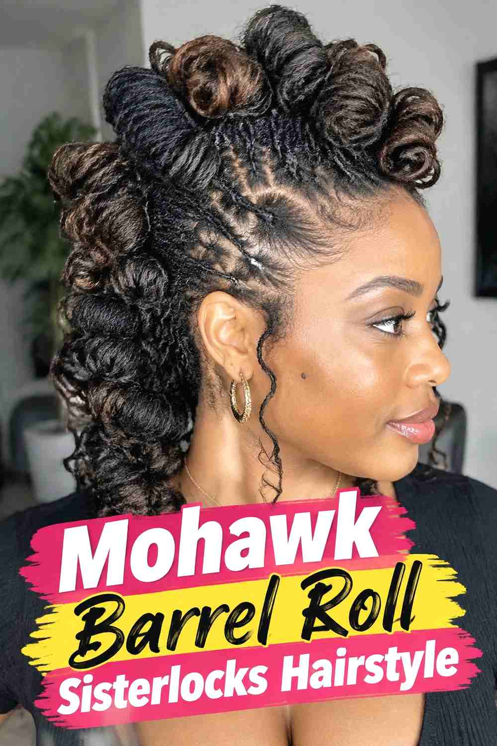 8. Mohawk Barrel Roll Sisterlocks Hairstyle