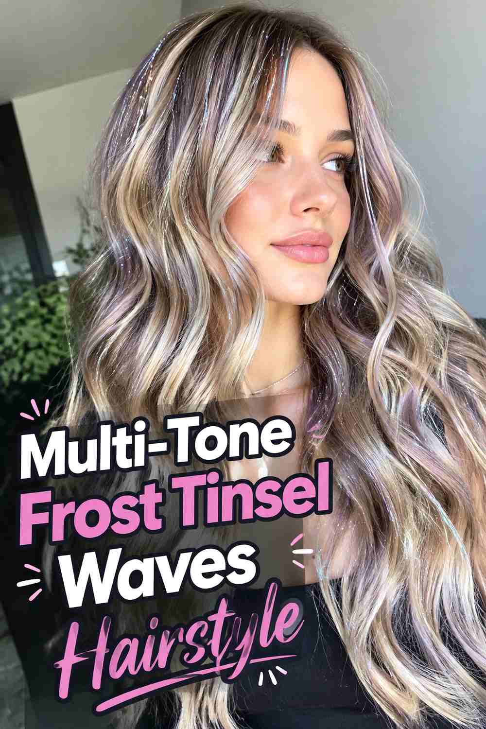 18. Multi Tone Frost Tinsel Waves Hairstyle