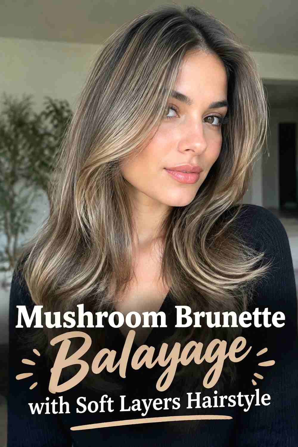 7. Mushroom Brunette Balayage With Soft Layers Hairstyle