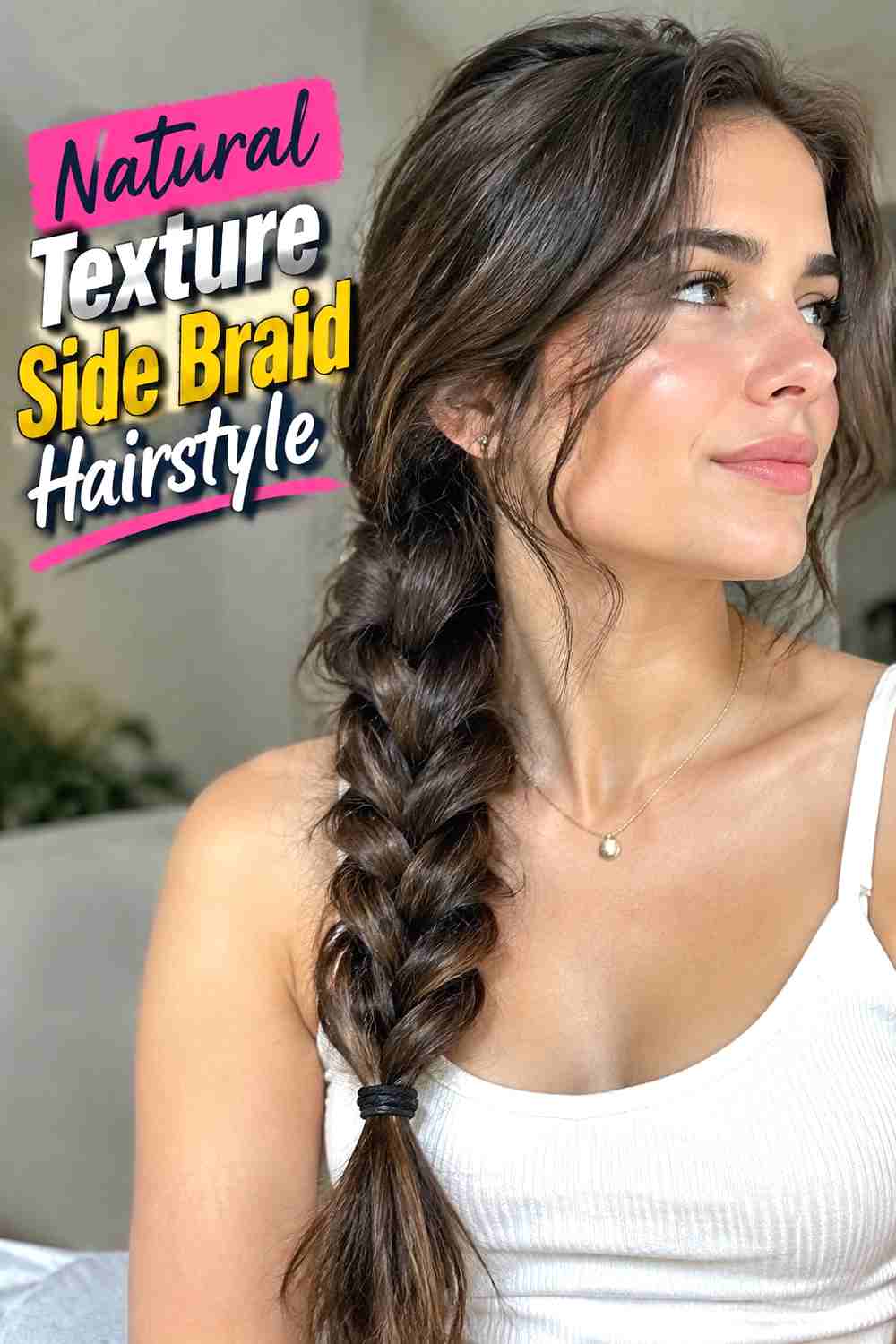 20. Natural Texture Side Braid Hairstyle
