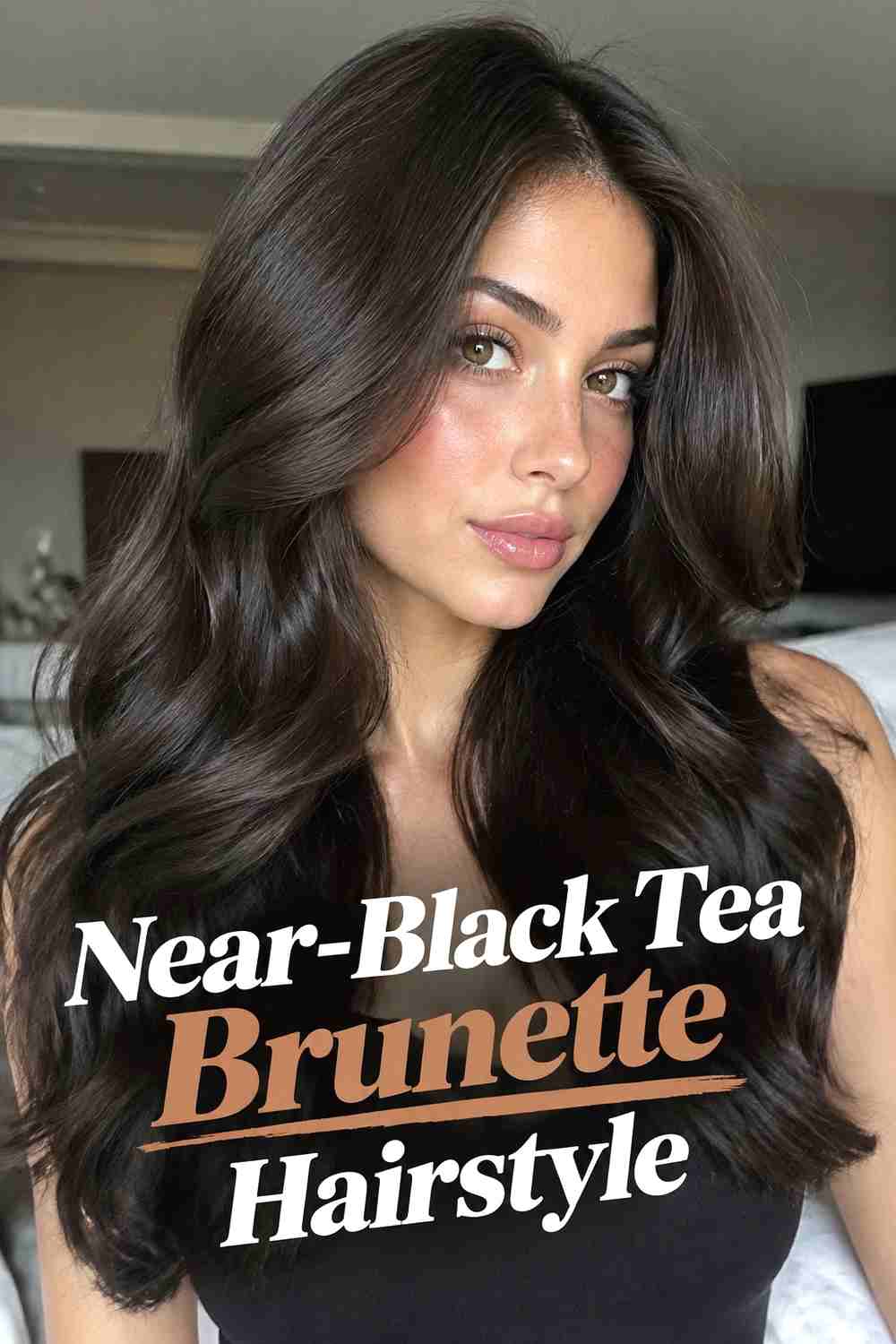 15. Near Black Tea Brunette Hairstyle