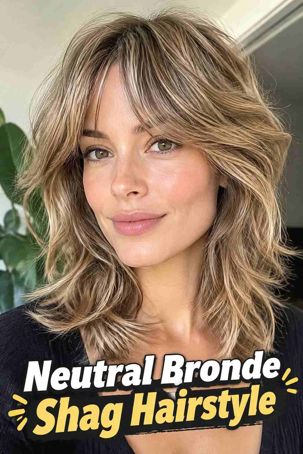 10. Neutral Bronde Shag Hairstyle