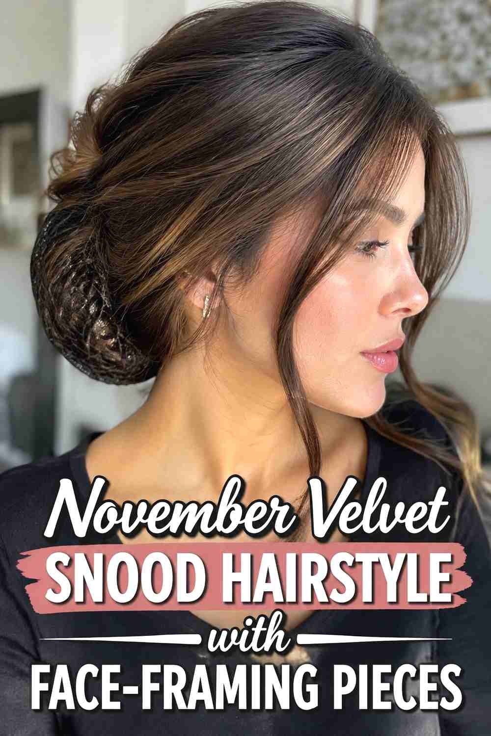 10. November Velvet Snood Hairstyle With Face Framing Pieces