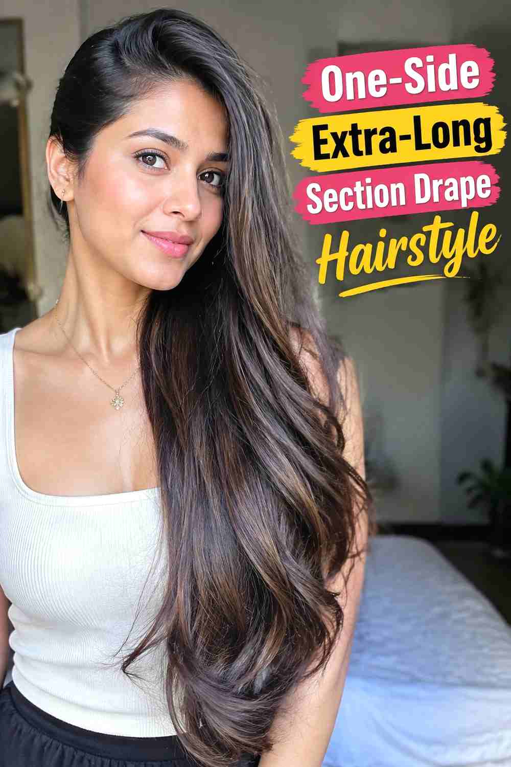 15. One Side Extra Long Section Drape Hairstyle