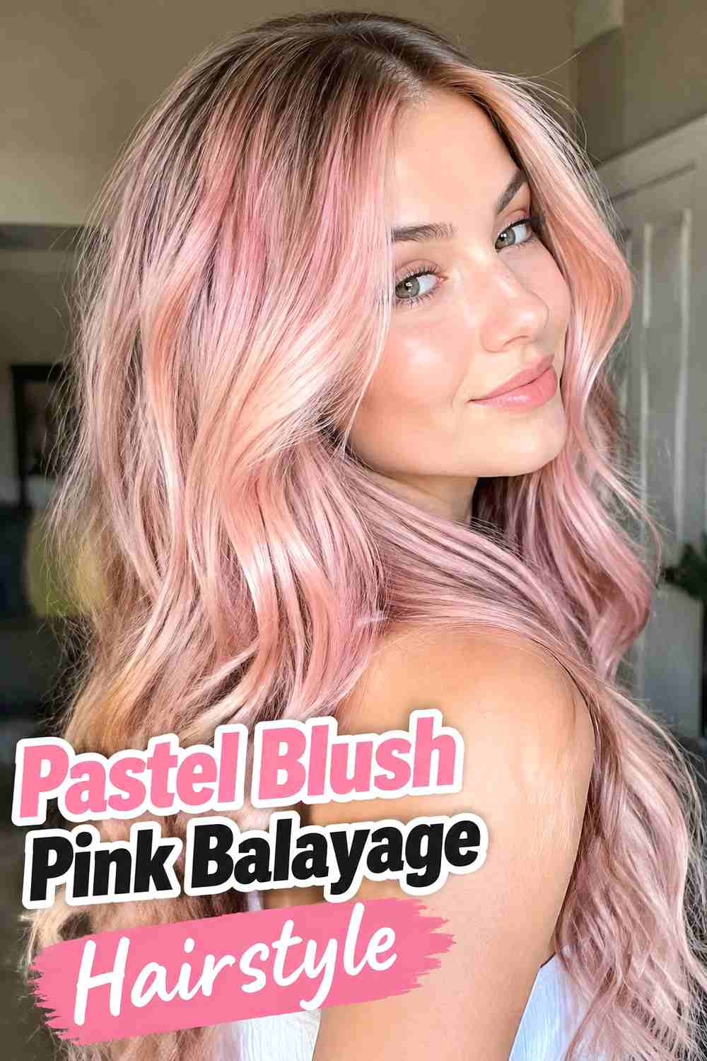 17. Pastel Blush Pink Balayage Hairstyle