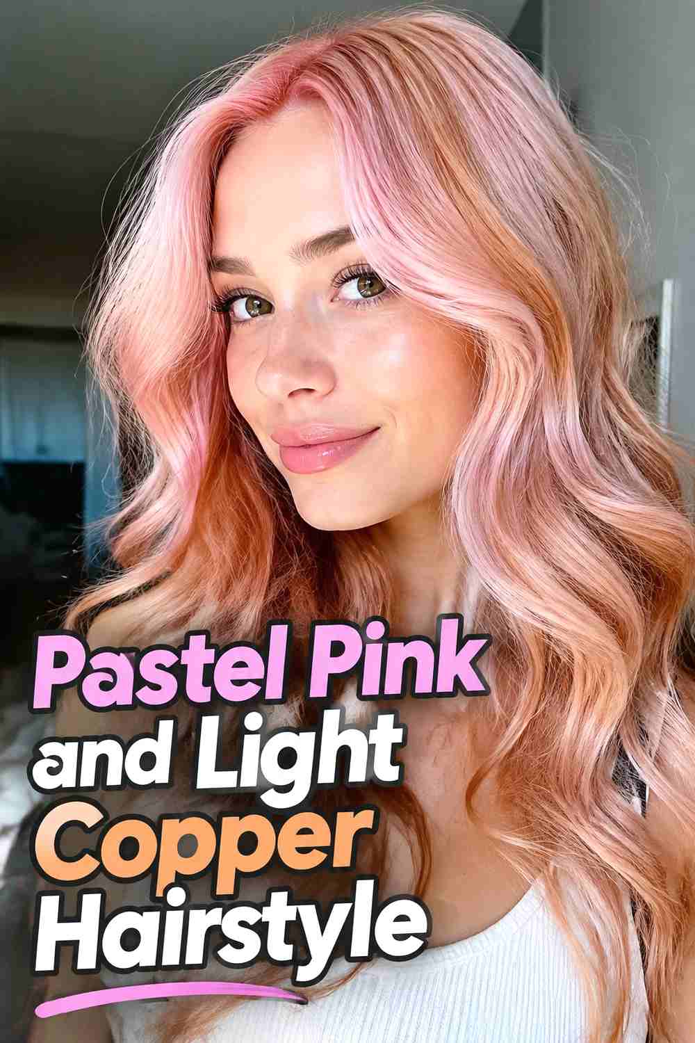 8. Pastel Pink And Light Copper Hairstyle