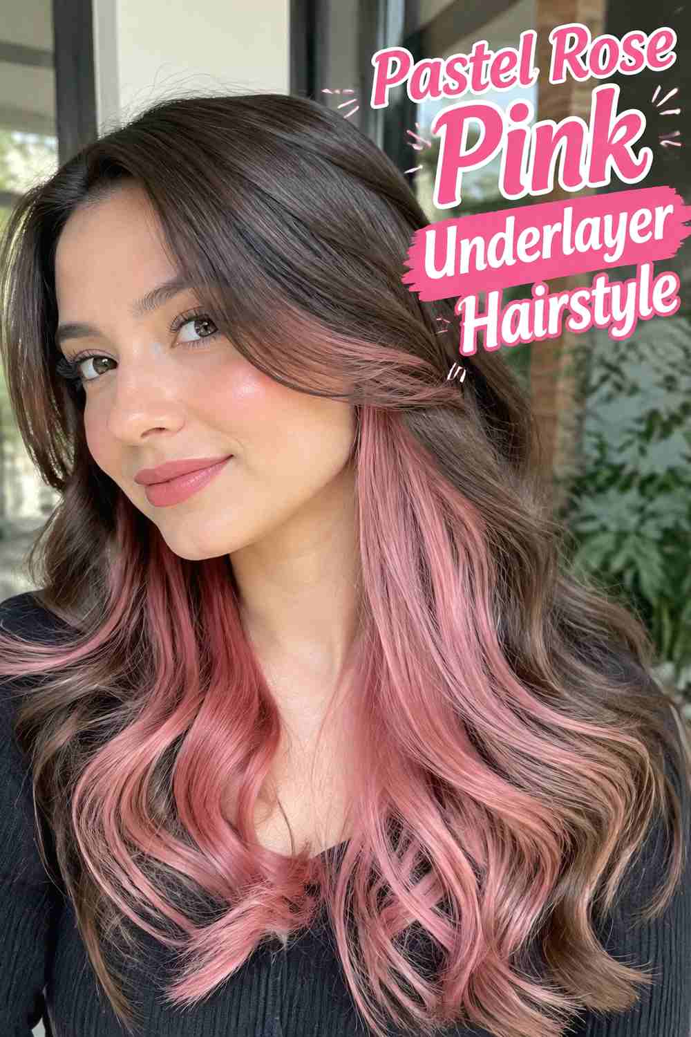 12. Pastel Rose Pink Underlayer Hairstyle
