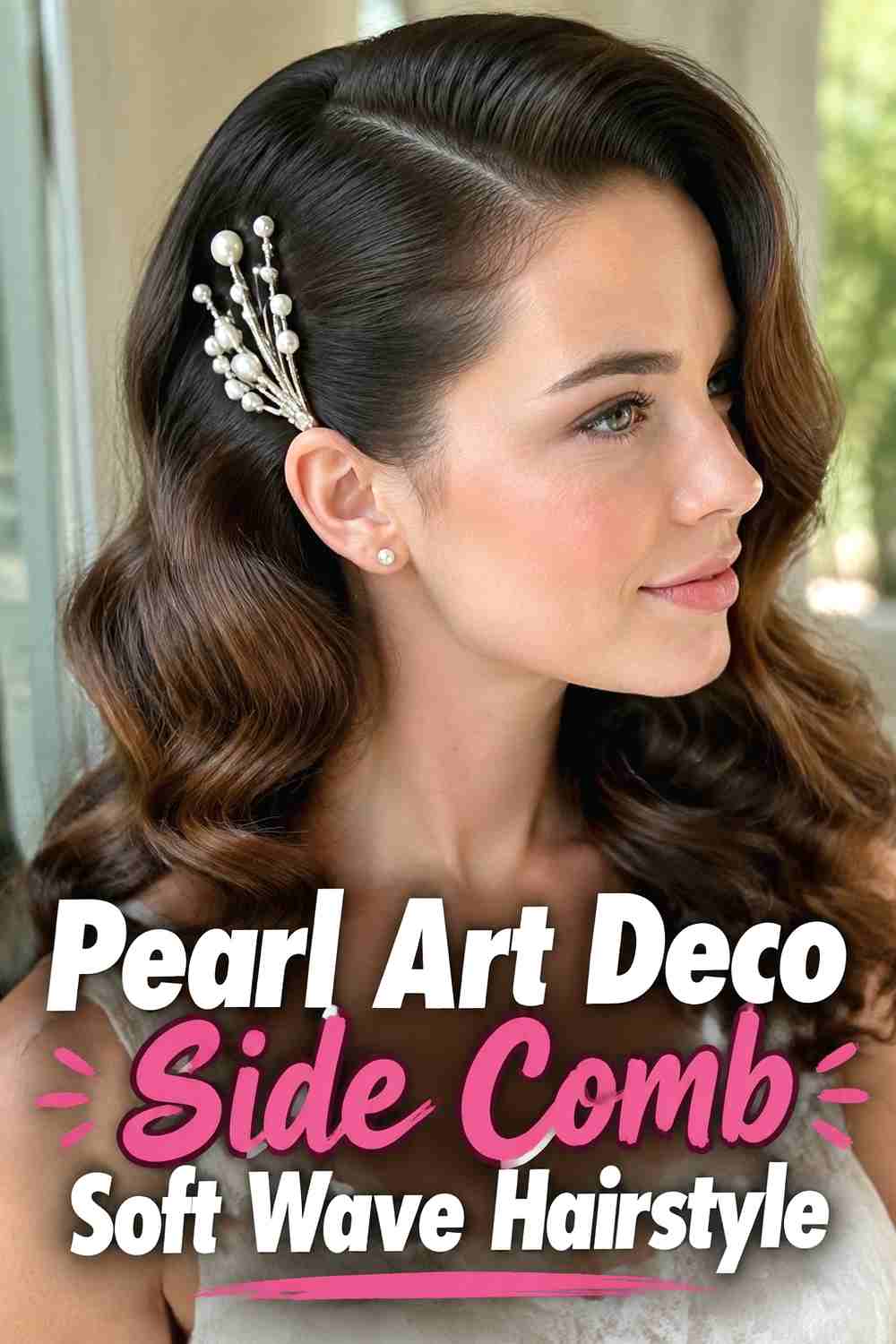 4. Pearl Art Deco Side Comb Soft Wave Hairstyle