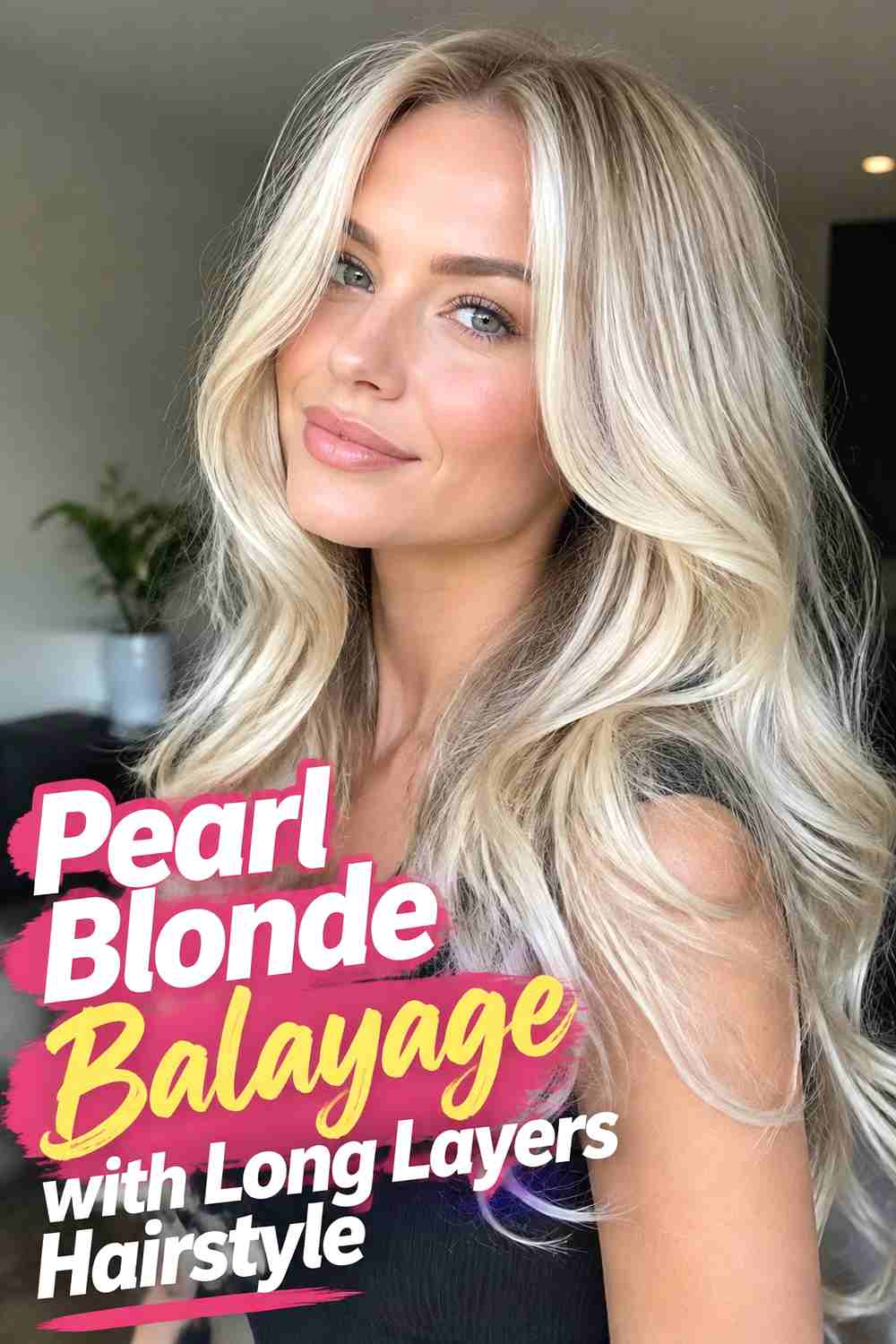 4. Pearl Blonde Balayage With Long Layers Hairstyle