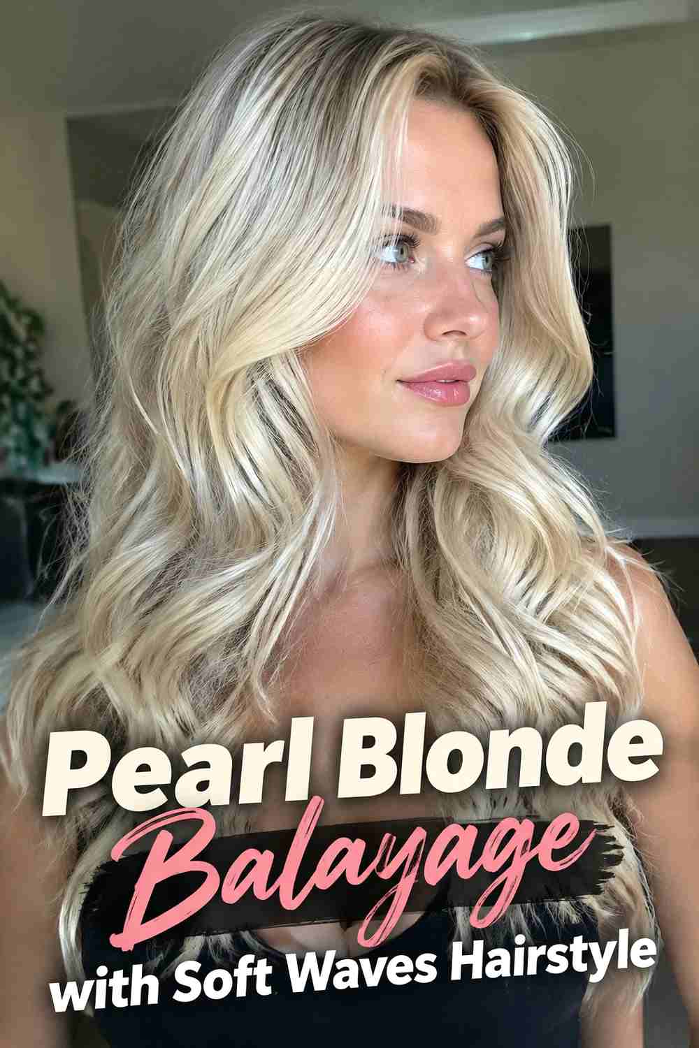 8. Pearl Blonde Balayage With Soft Waves Hairstyle
