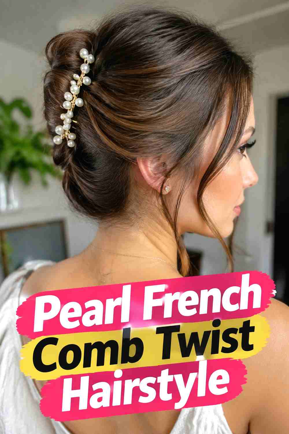 14. Pearl French Comb Twist Hairstyle