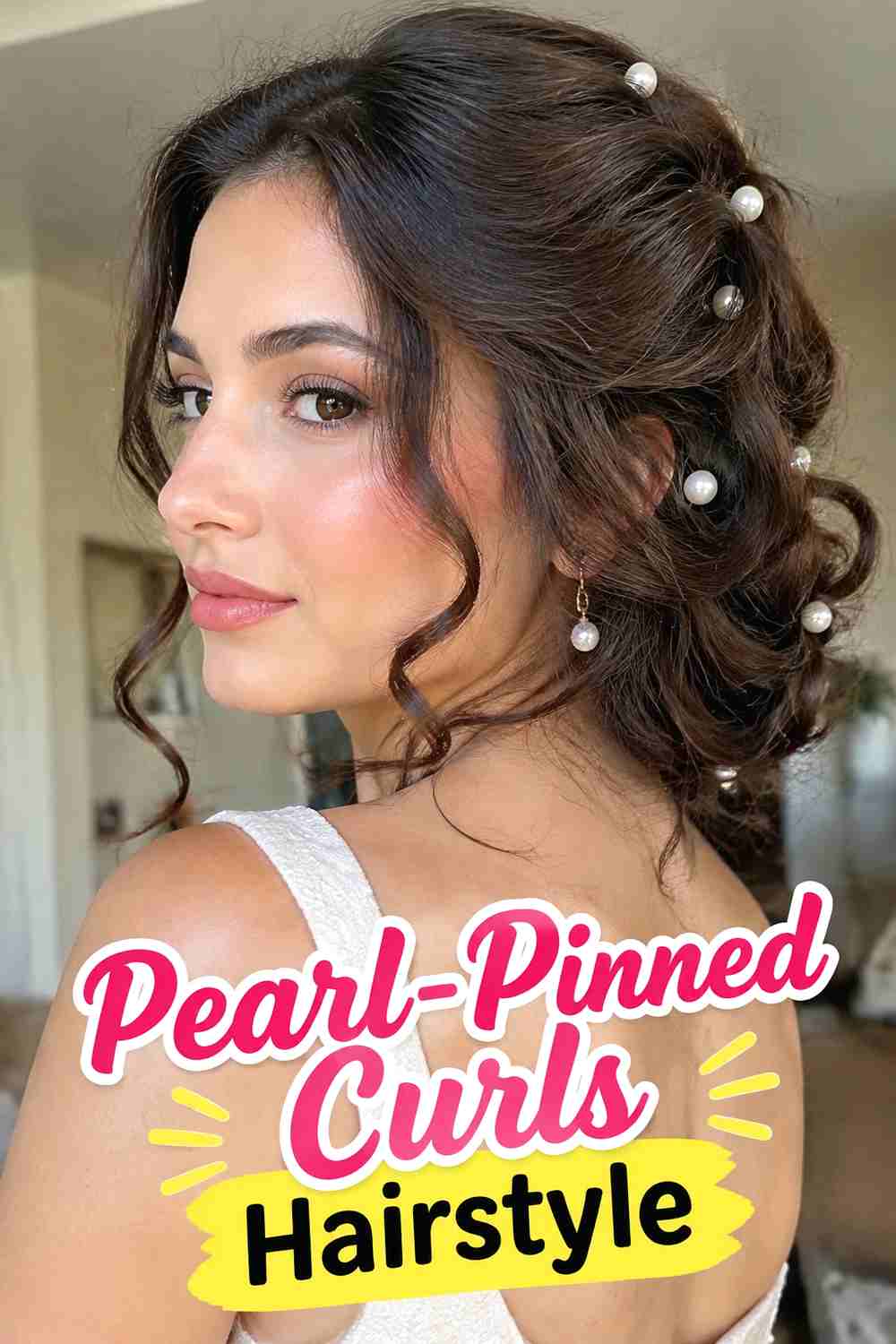 19. Pearl Pinned Curls Hairstyle